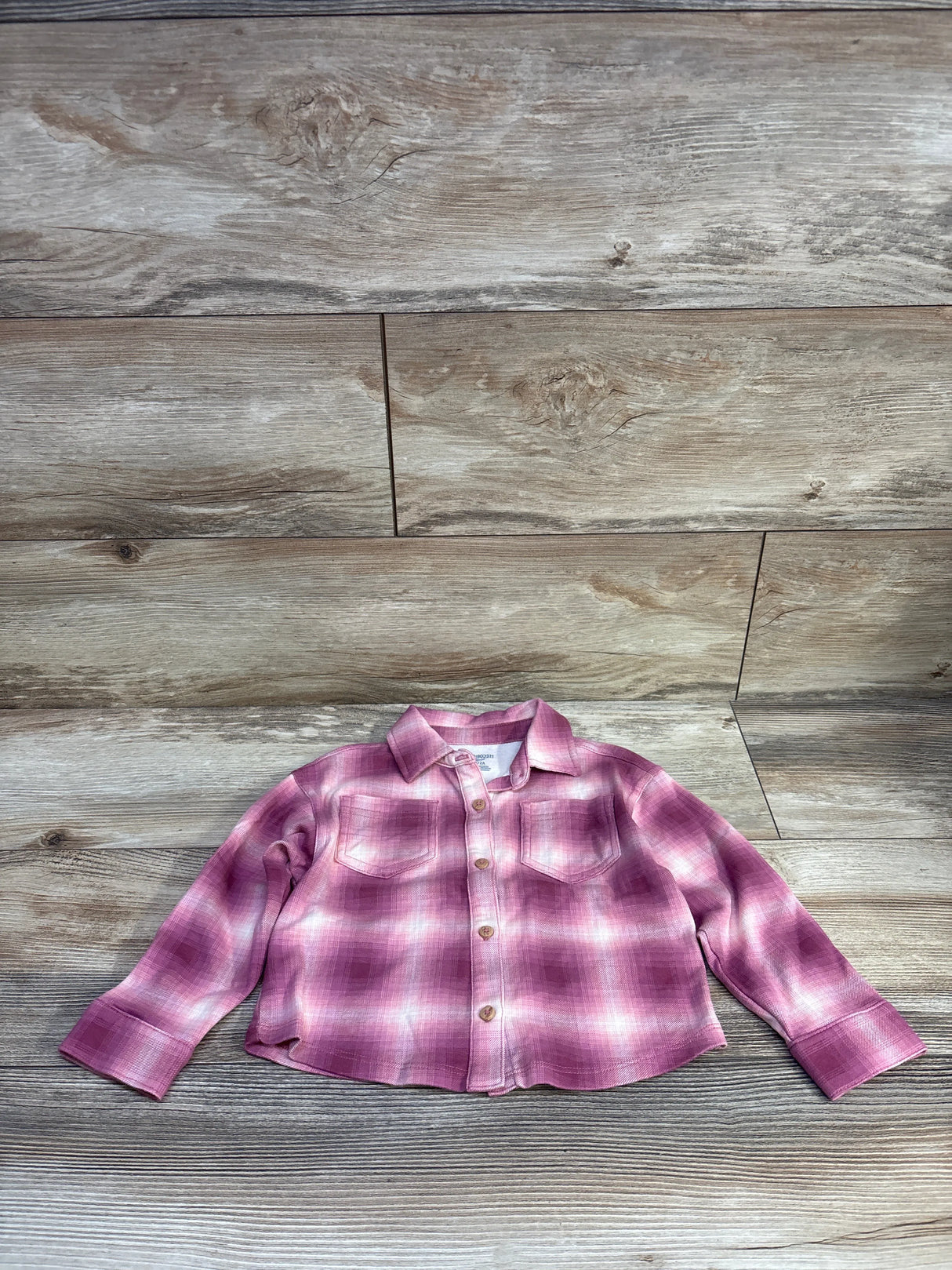 OshKosh Button Up Flannel Pink sz 2T