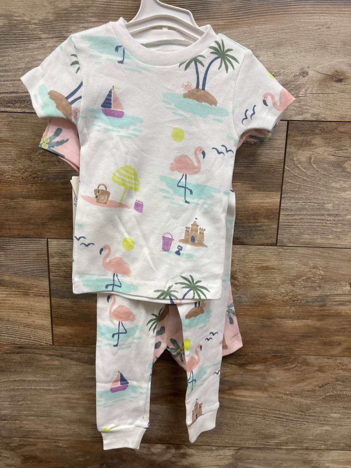 NEW Just One You 4pk Palm Tree Print Pajama Set Pink sz 18m
