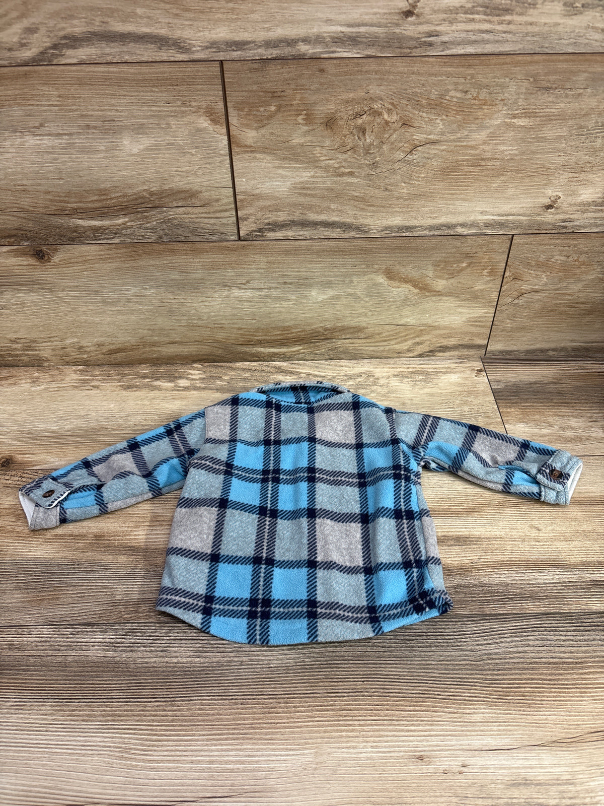 Carter's Fleece Button-Up Plaid Shacket Blue sz 6m