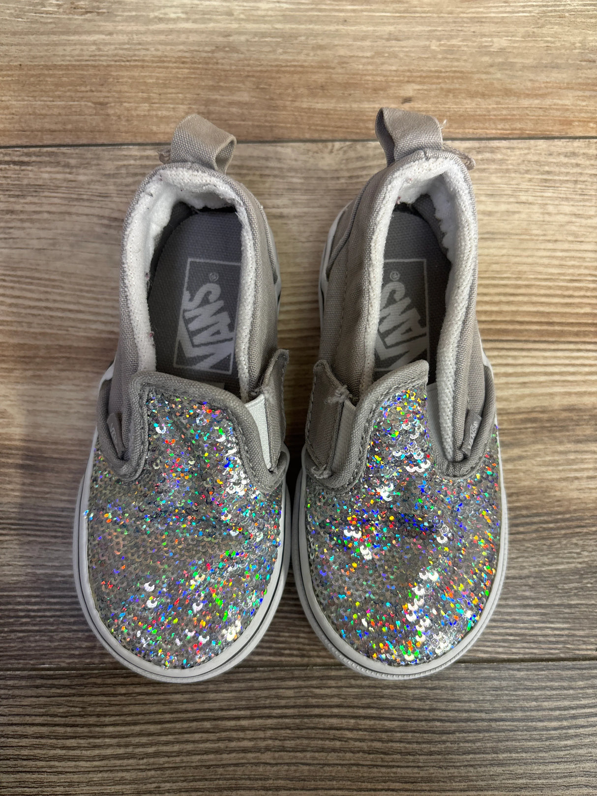 Vans Slip-On V Glittery Shoes Grey sz 7c