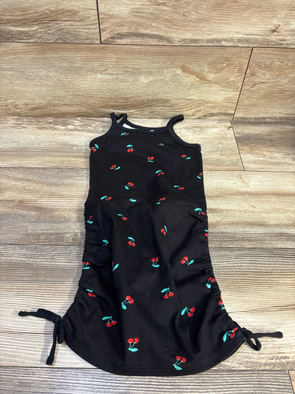 Art Class Cherry Print Sleeveless Dress Black sz 4/5T