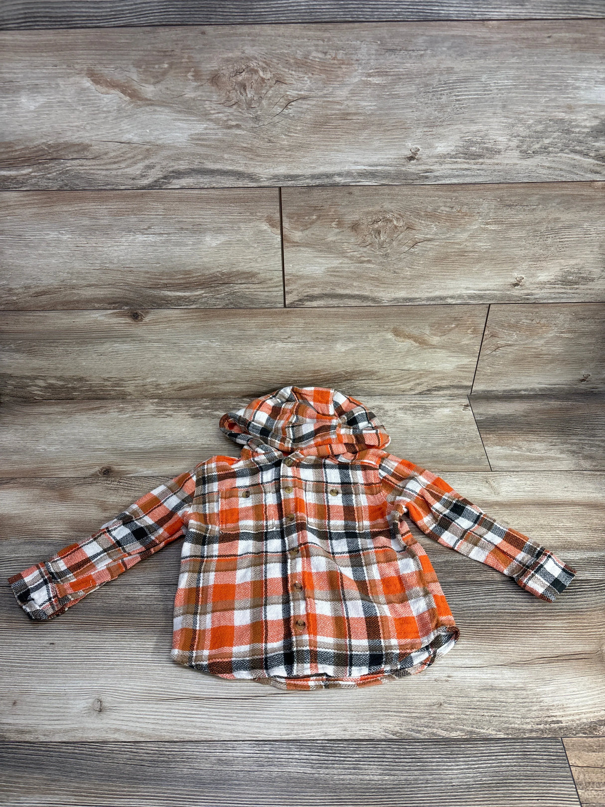 Old Navy Hooded Flannel Orange sz 3T