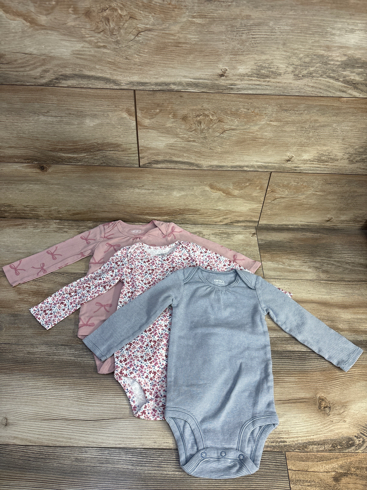 Just One You 3pk Long Sleeve Bodysuits Pink sz 18m