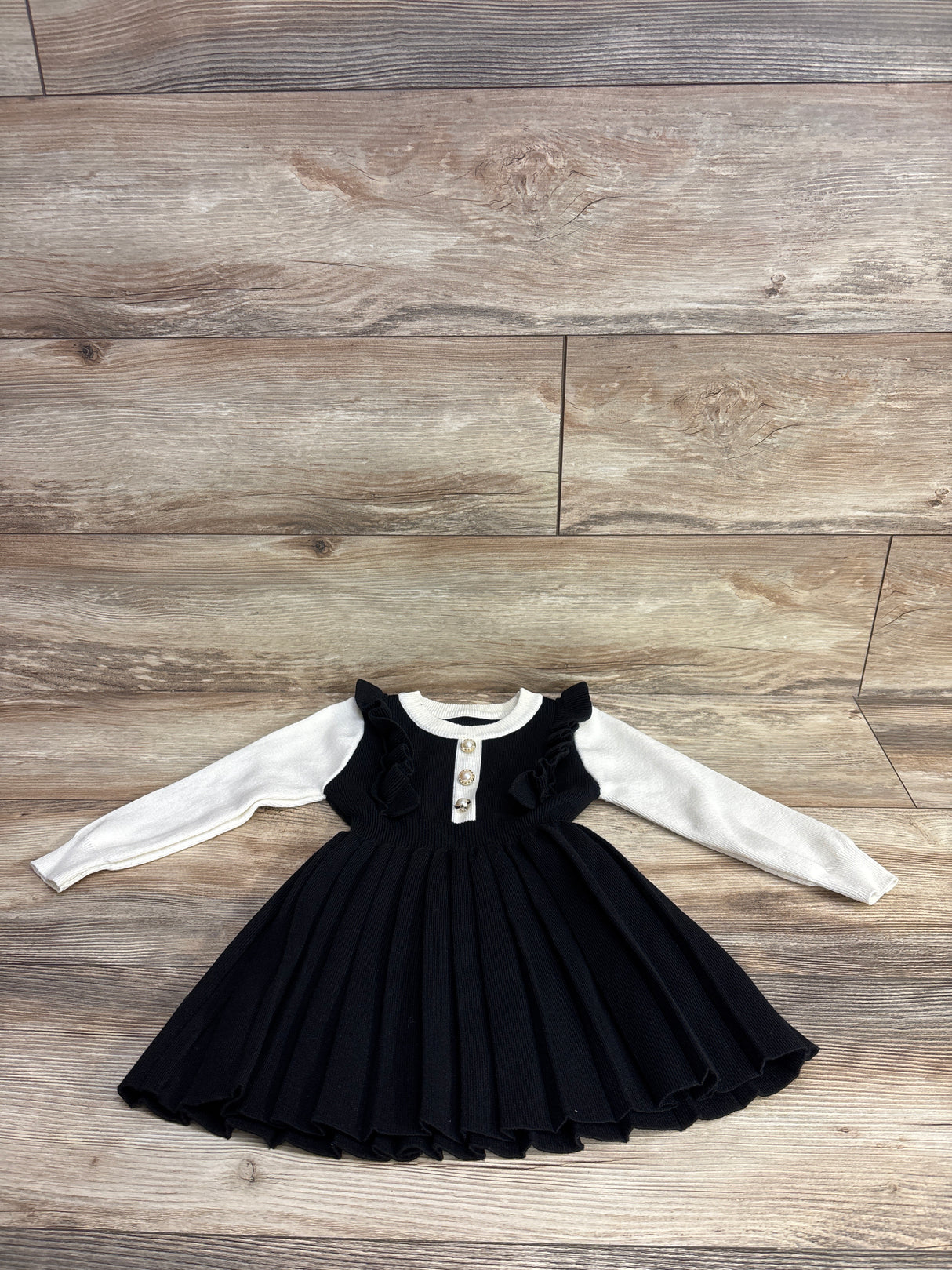 Shein Knit Long Sleeve Dress Black sz 4T