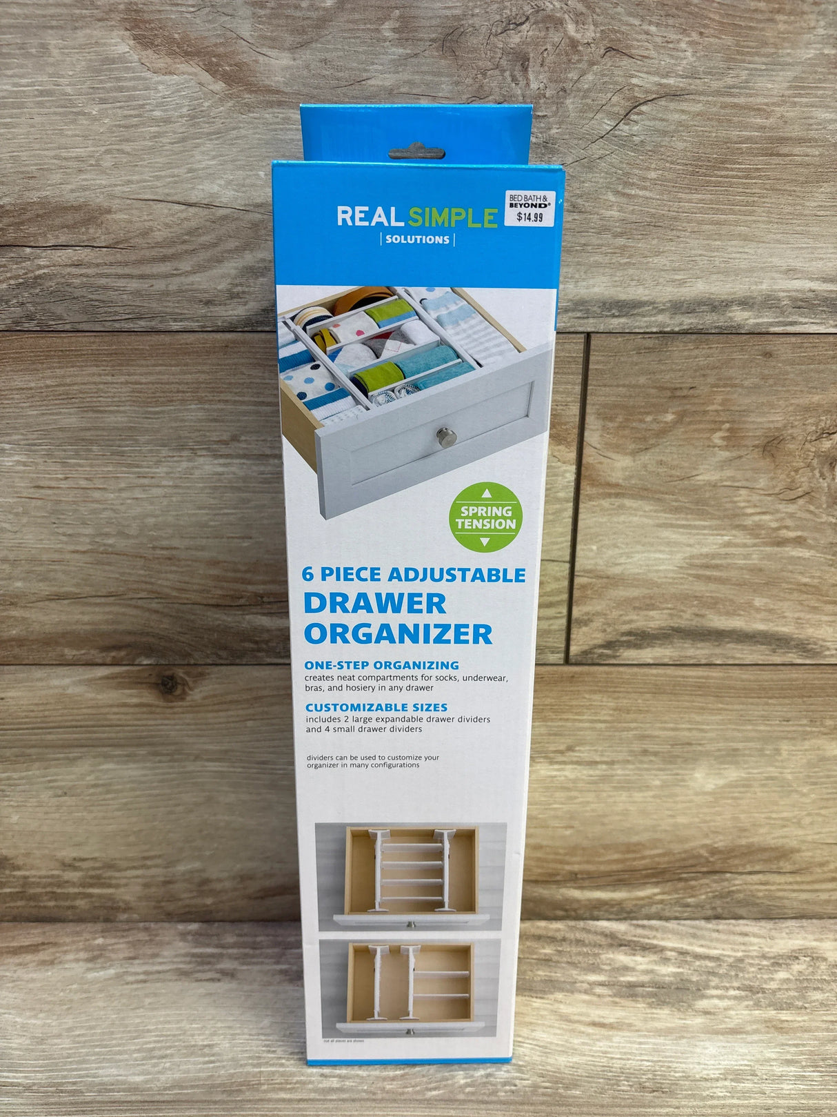 NEW Real Simple Solutions 6pc Adjustable Drawer Organizer