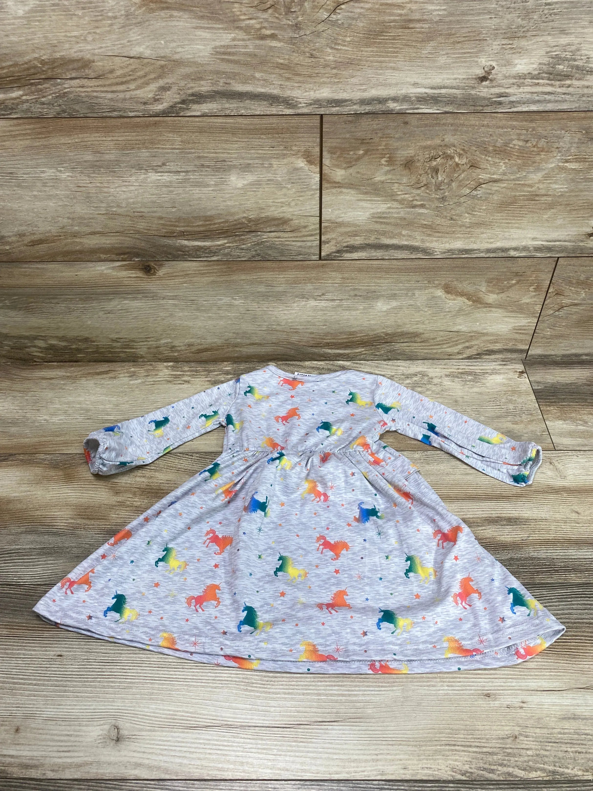 Blueberi Boulevard Unicorn Print Dress Grey sz 2T - Me n Mommy To Be