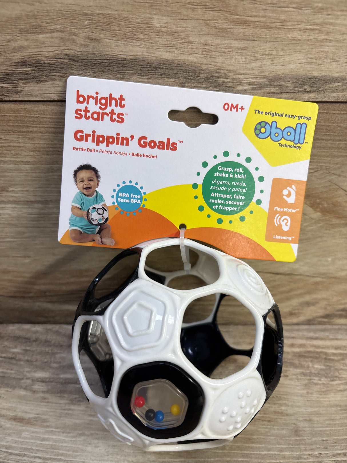 NEW Bright Starts Oball Grippin' Goals Rattle Soccer Ball