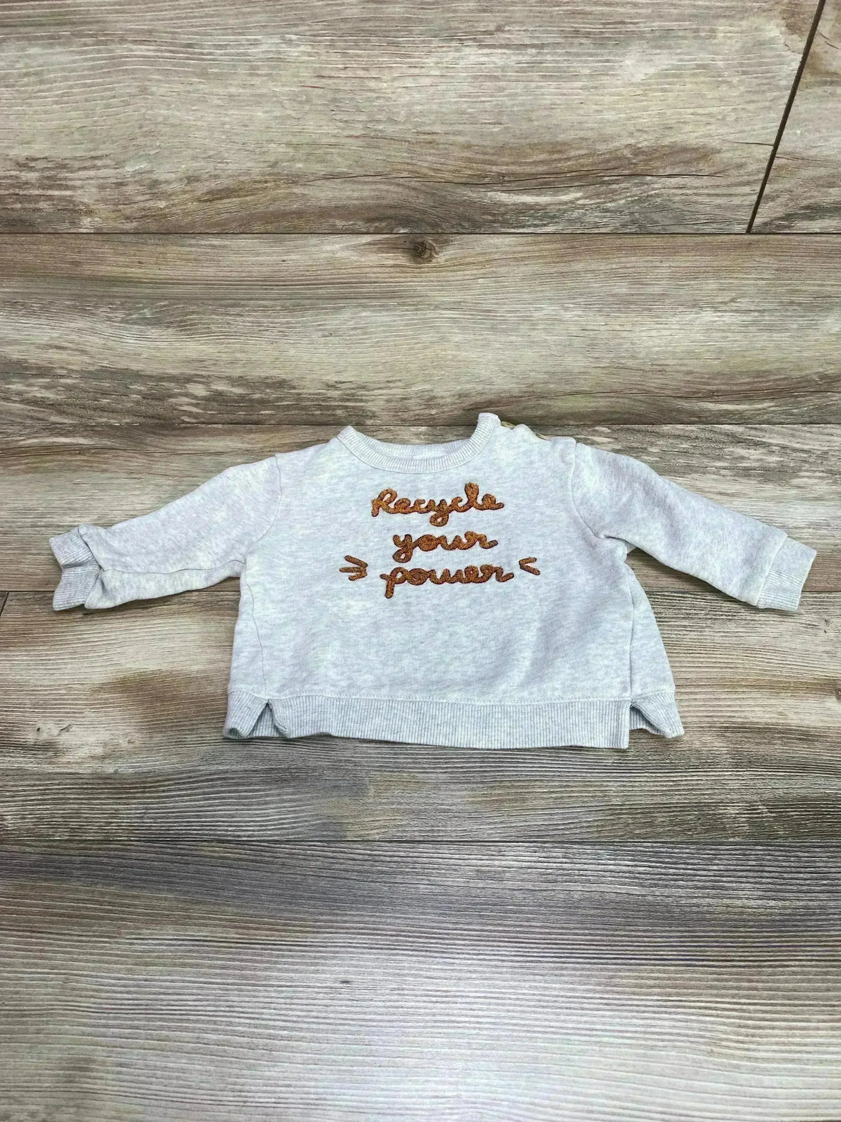 Zara Recycle Your Power Sweatshirt Grey sz 3-6m - Me n Mommy To Be