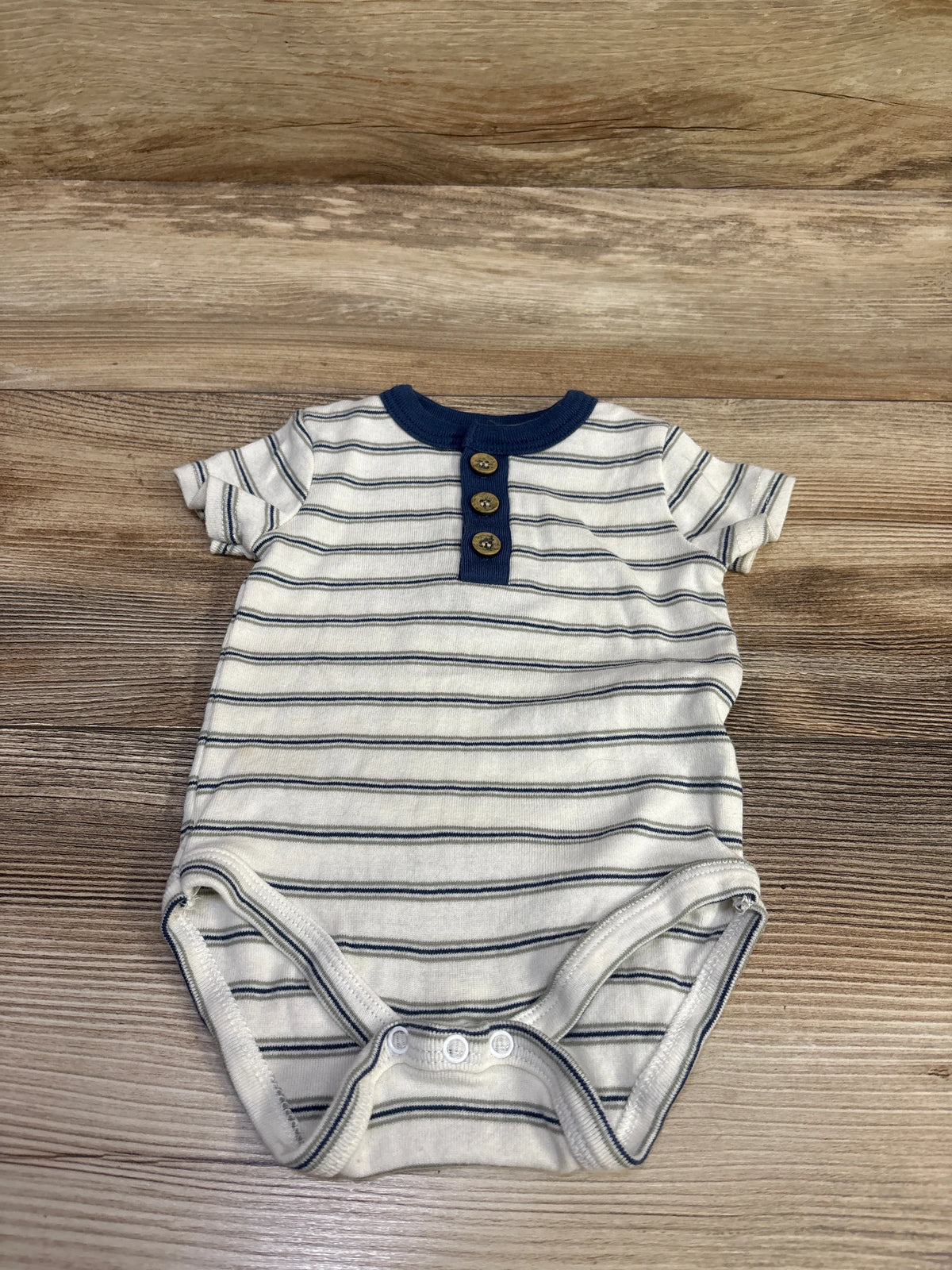 RZ by Rachel Zoe Striped Henley Bodysuit White sz 3/6m