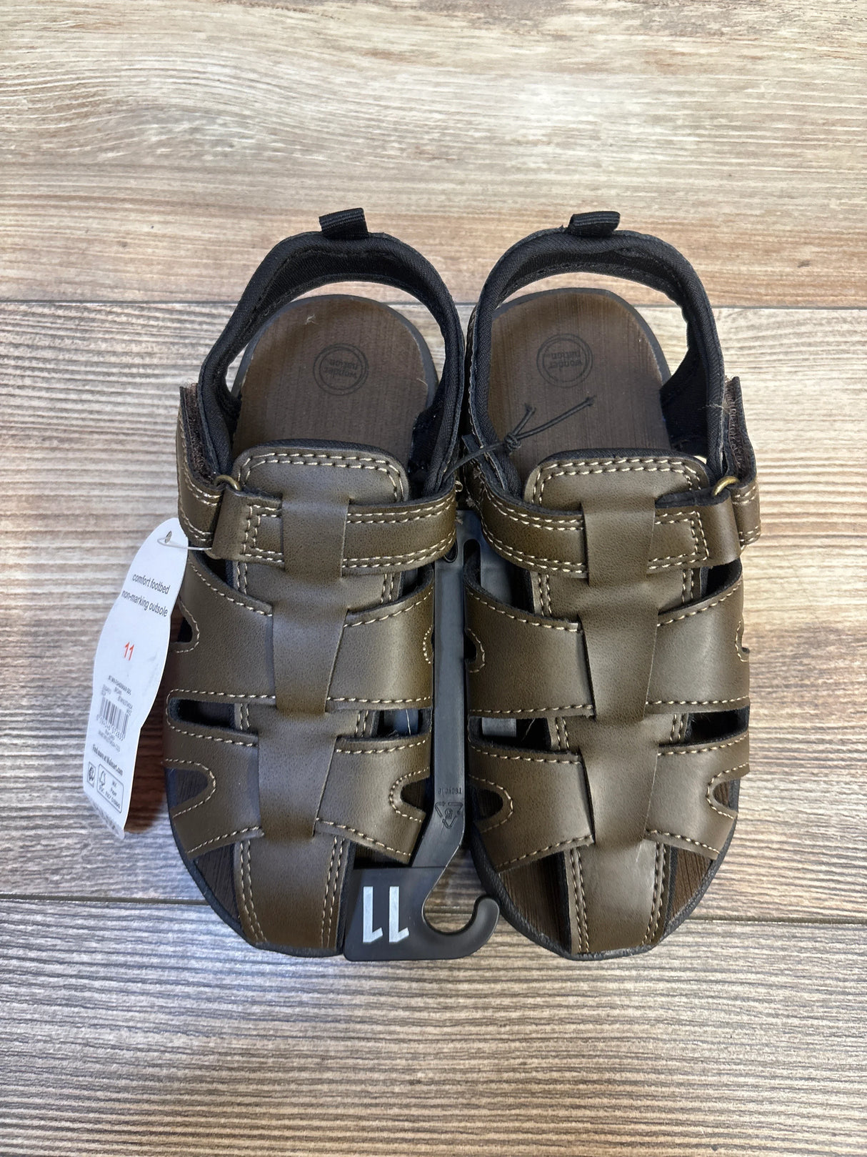 NEW Wonder Nation Fisherman Sandals Brown sz 11c