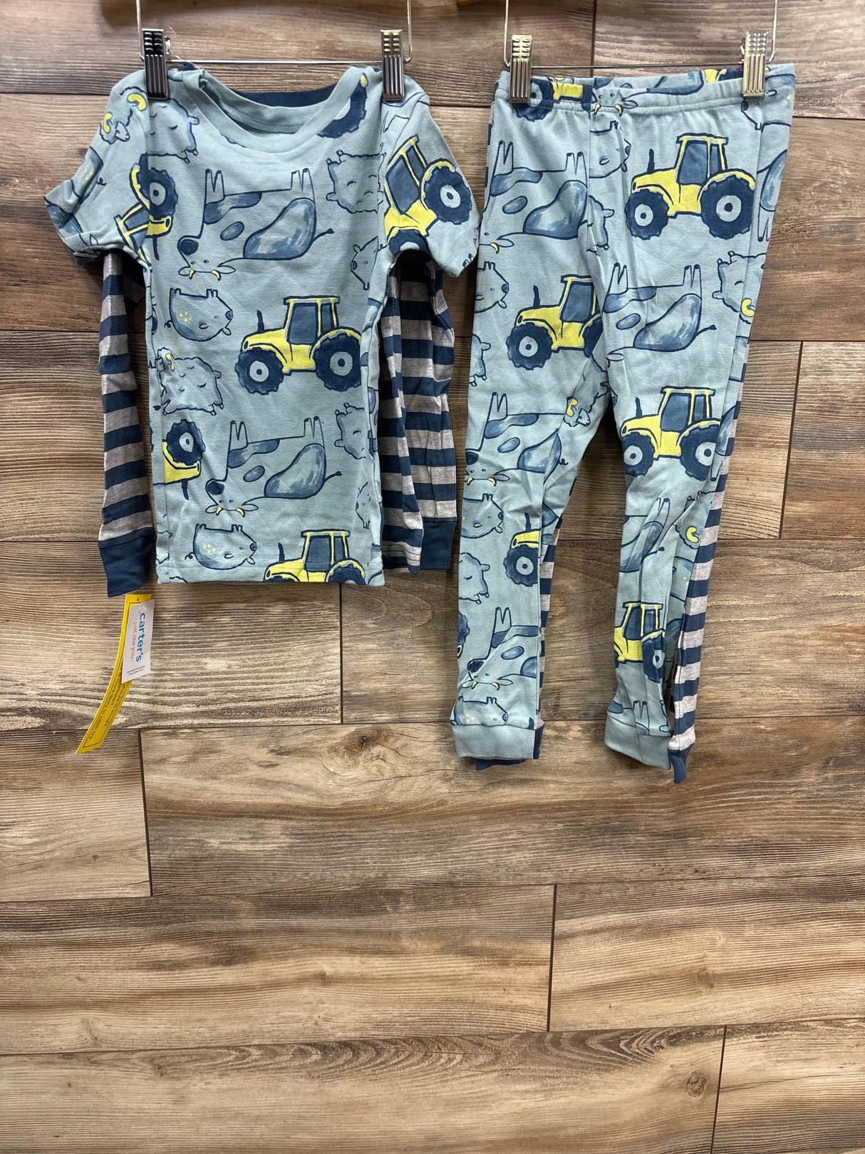 NEW Just One You 4pc Pajama Set Farm Tractors Blue sz 5T