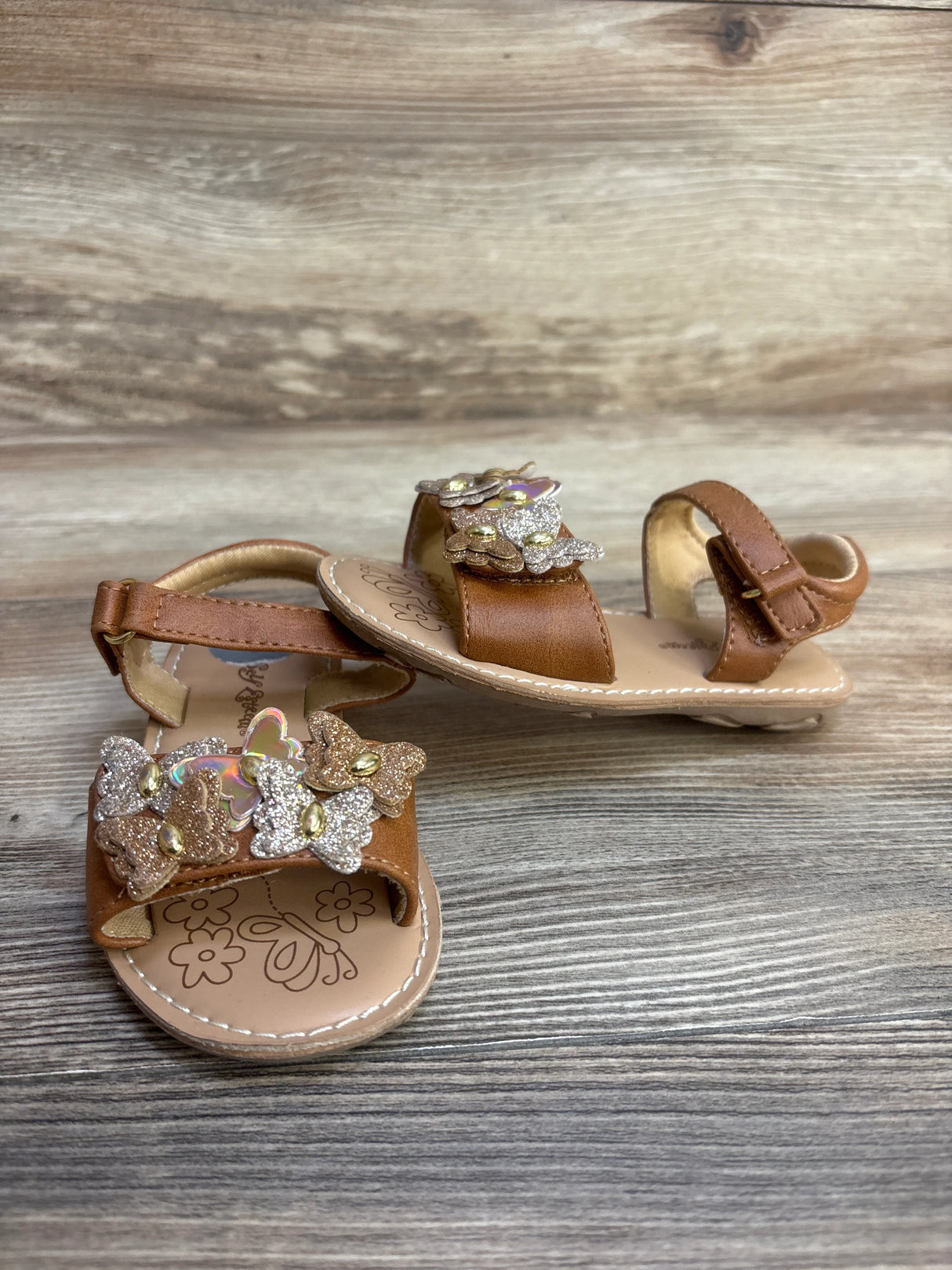 Self Esteem Butterfly Sandals Brown sz 7c - Me n Mommy To Be
