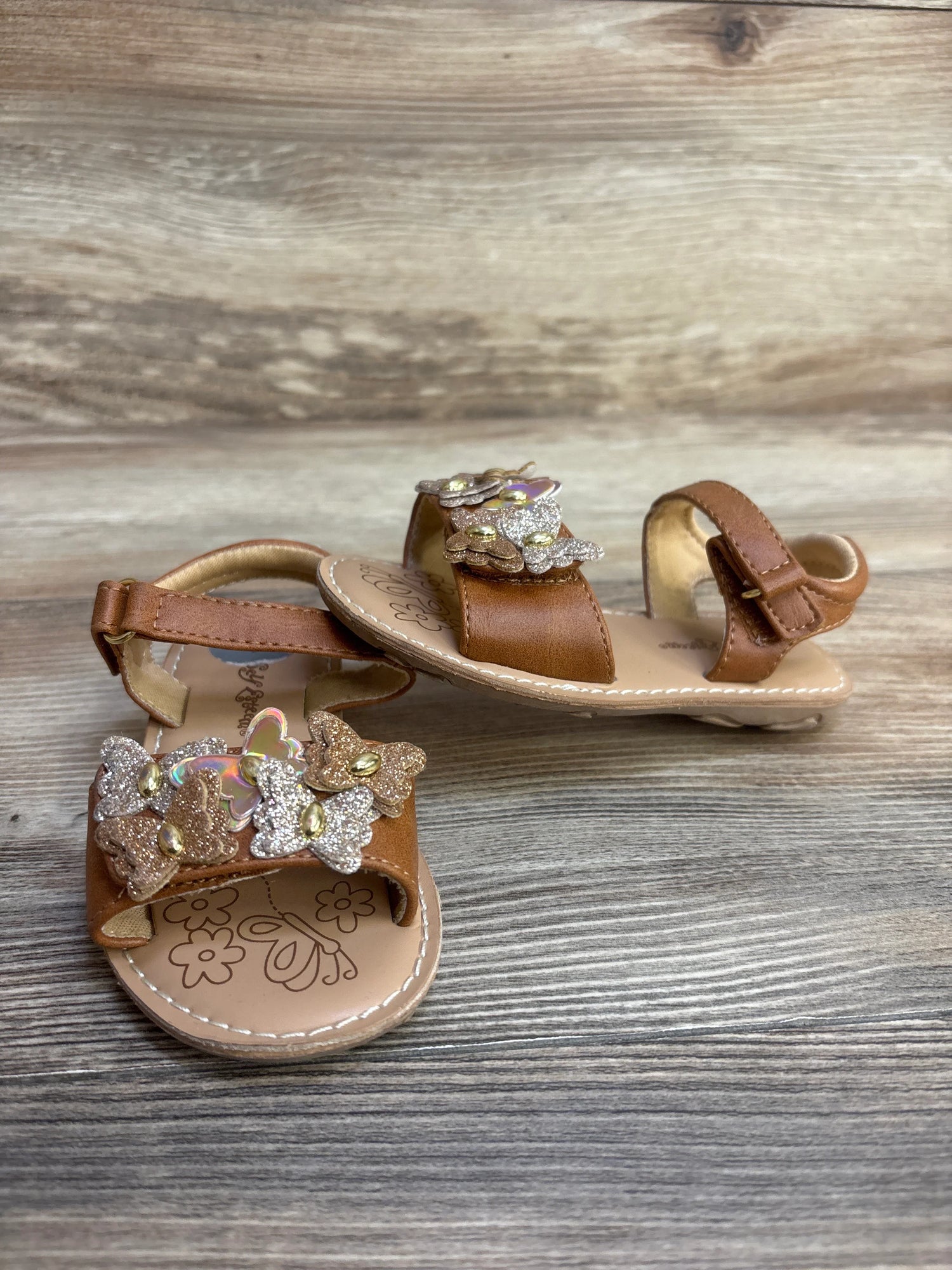 Self Esteem Butterfly Sandals Brown sz 7c - Me n Mommy To Be
