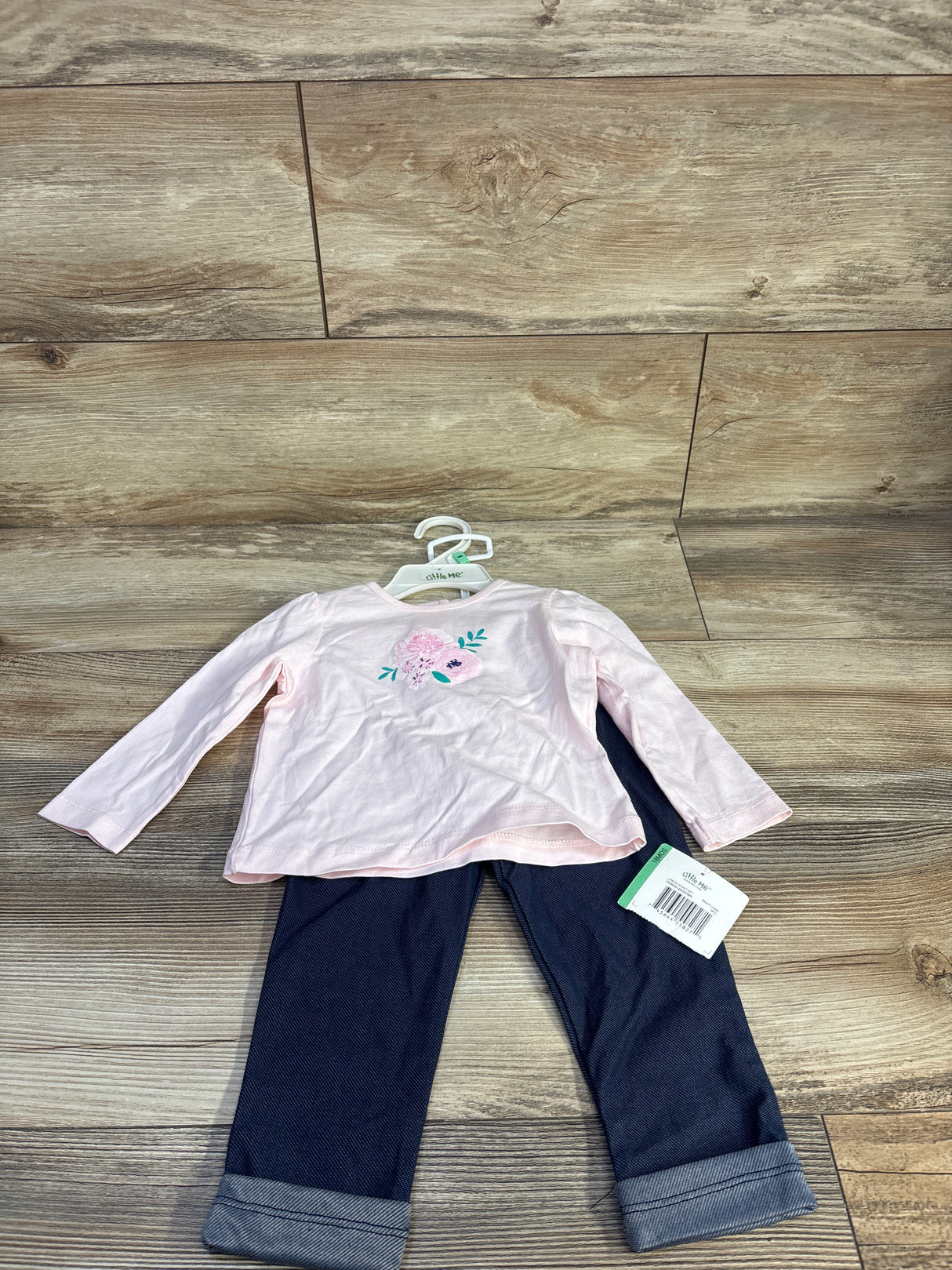 NEW Little Me 2pc Long Sleeve Shirt & Jeggings Set Pink sz 18m
