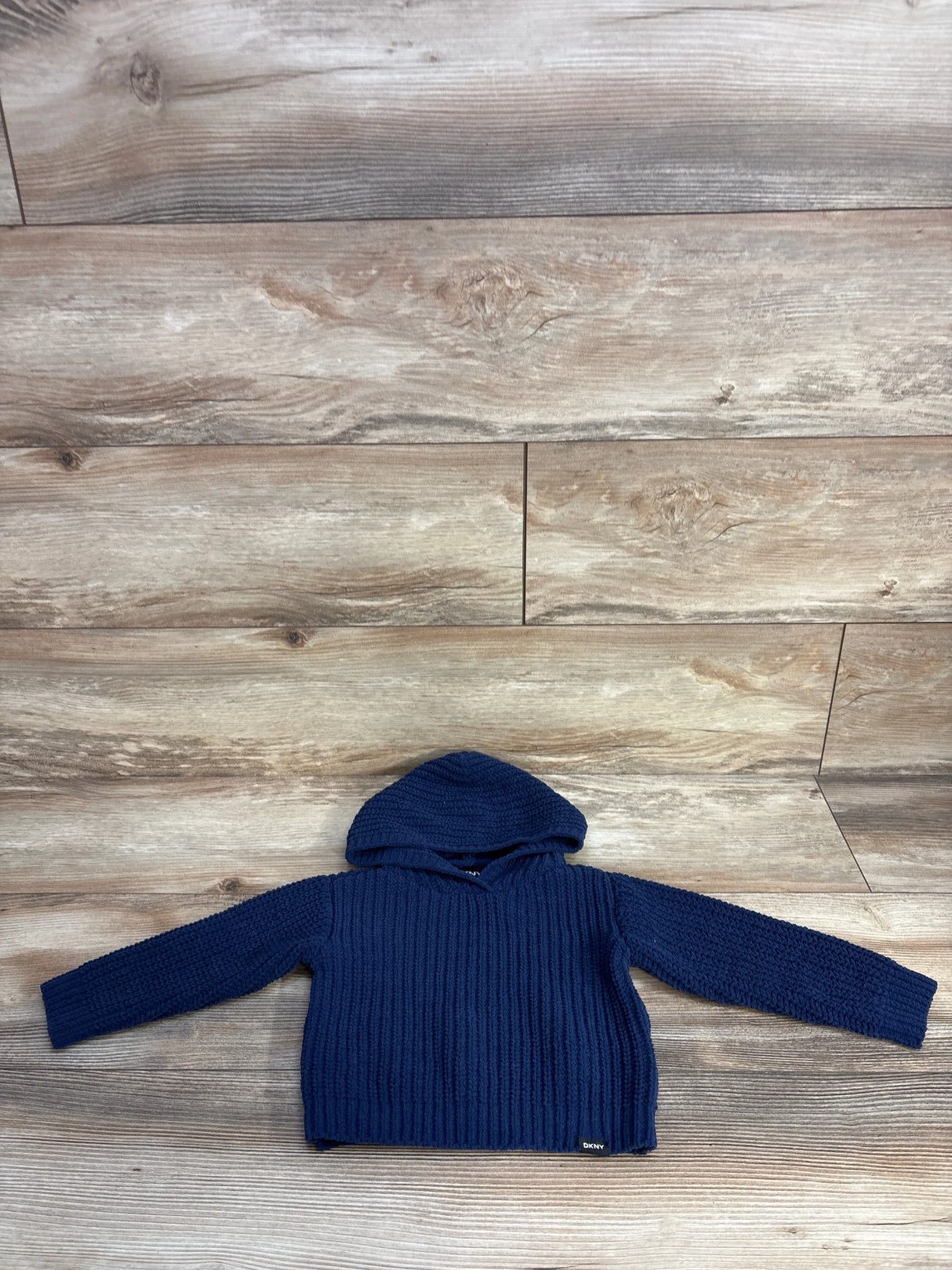 DKNY Hooded Knit Sweatshirt Navy sz 12m
