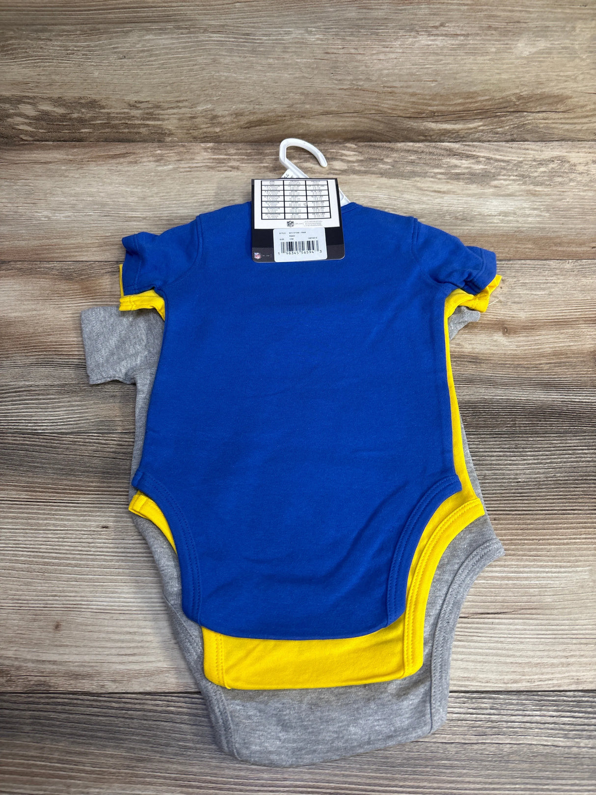 NEW NFL Los Angeles Rams 3pk Creeper Set sz 12m