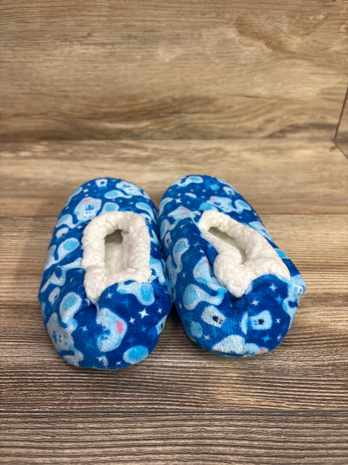 Blues Clues Fuzzy Slippers with Grip Bottoms Blue sz 7/8c