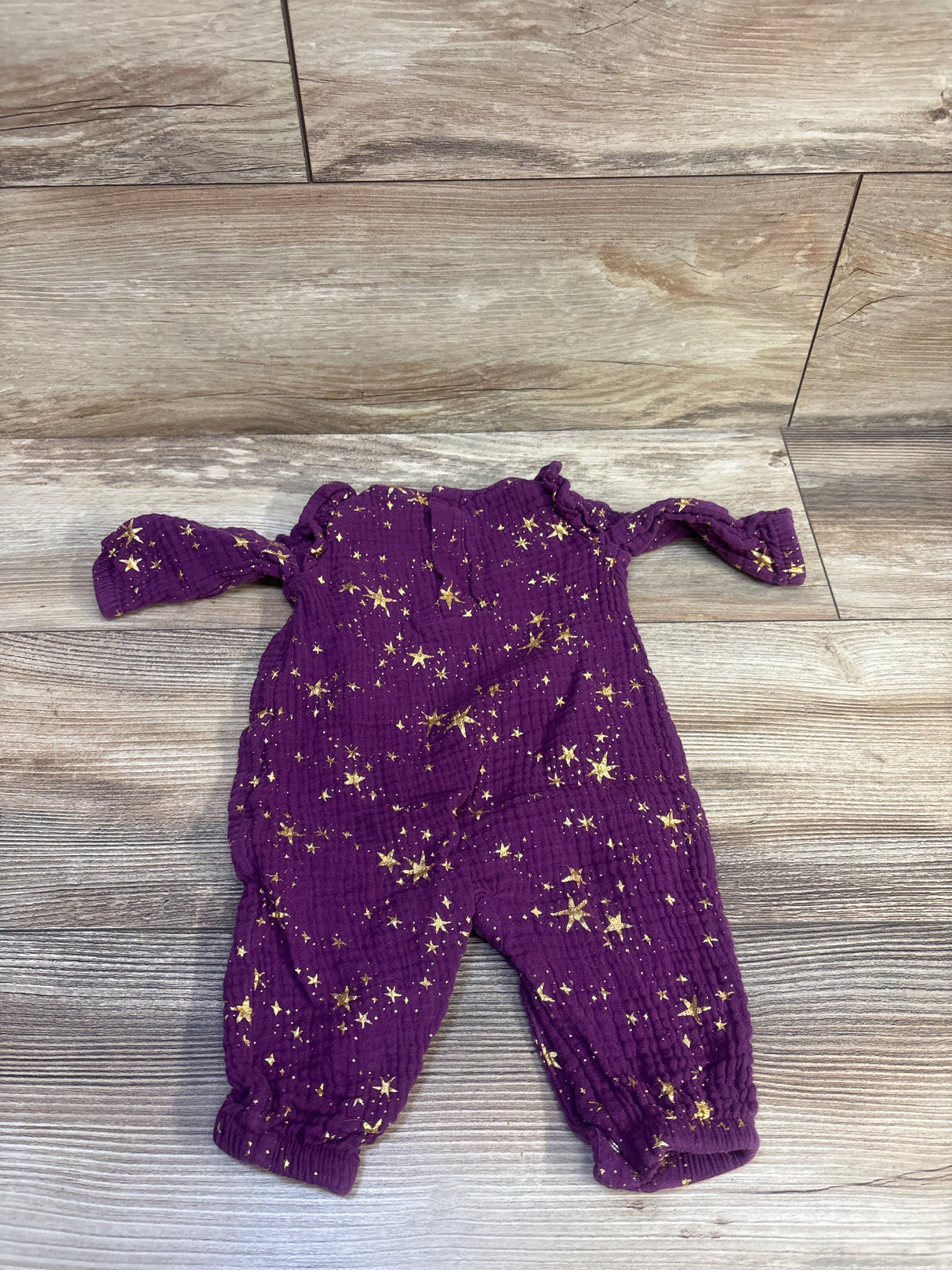 Cat & Jack Star Print Gauze Coverall Purple sz 0-3m