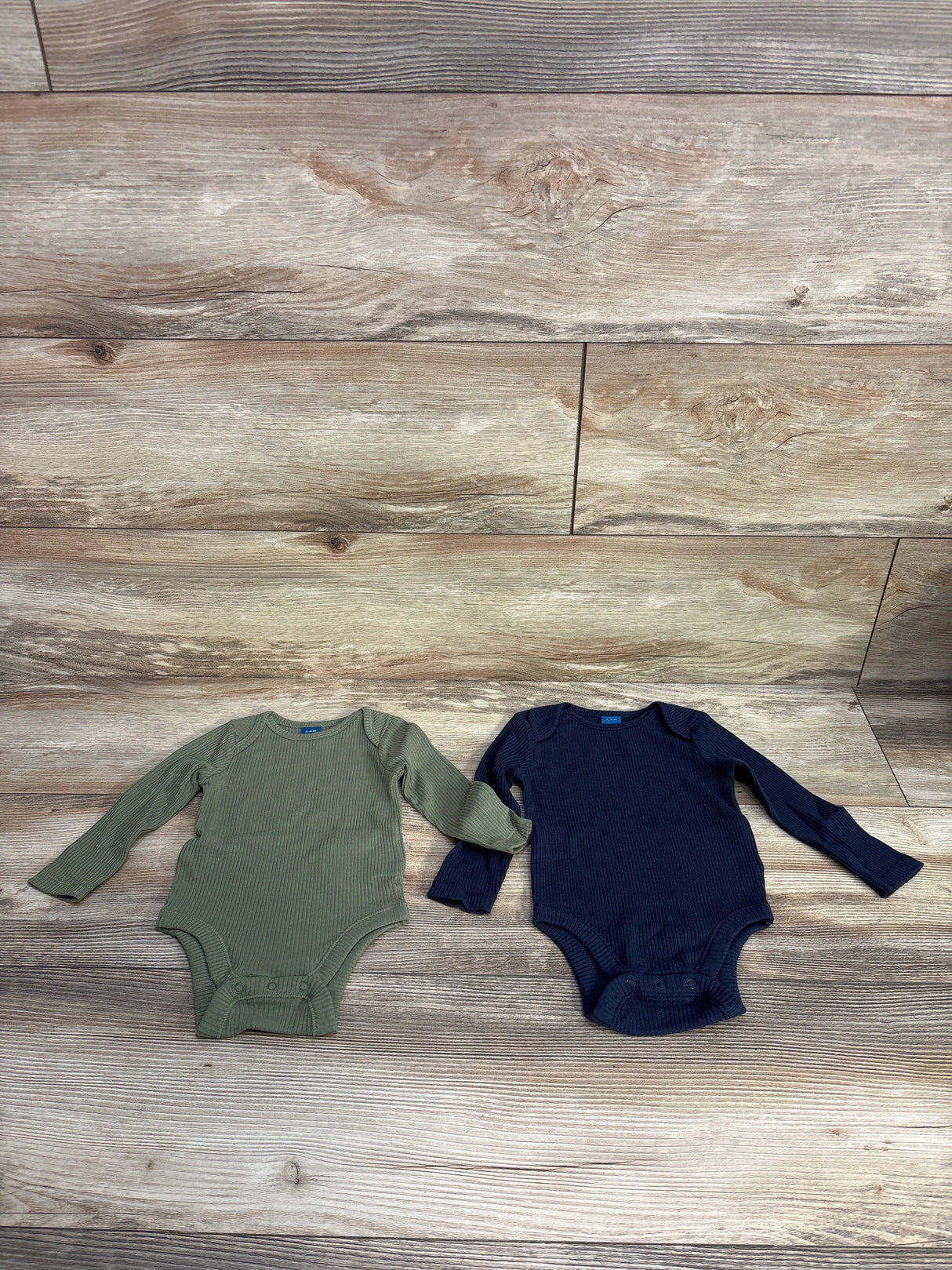 Old Navy Ribbed Long Sleeve Bodysuits 2pk Navy sz 3-6m