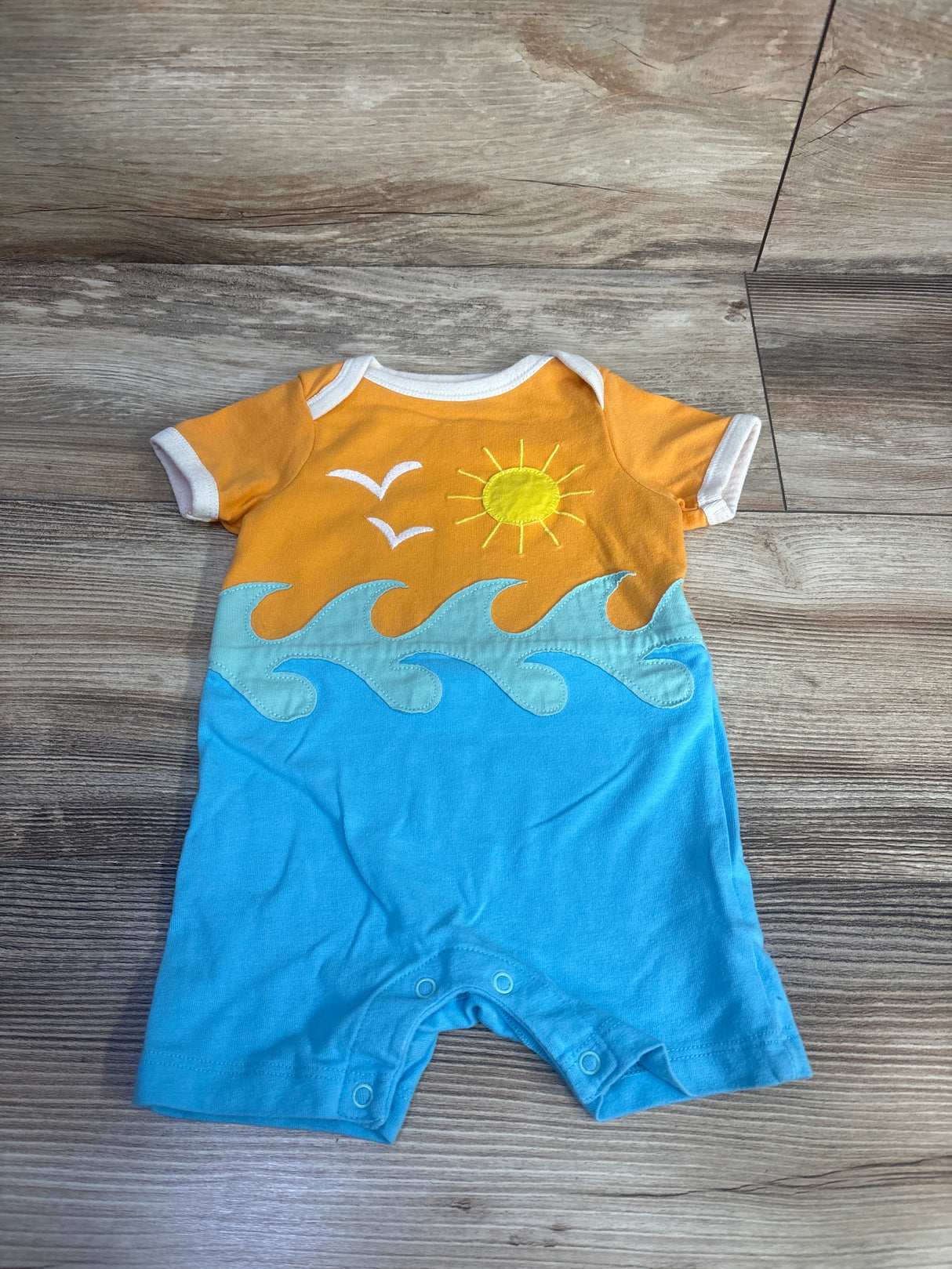 Cat & Jack Beach Shortie Romper Orange sz 0-3m