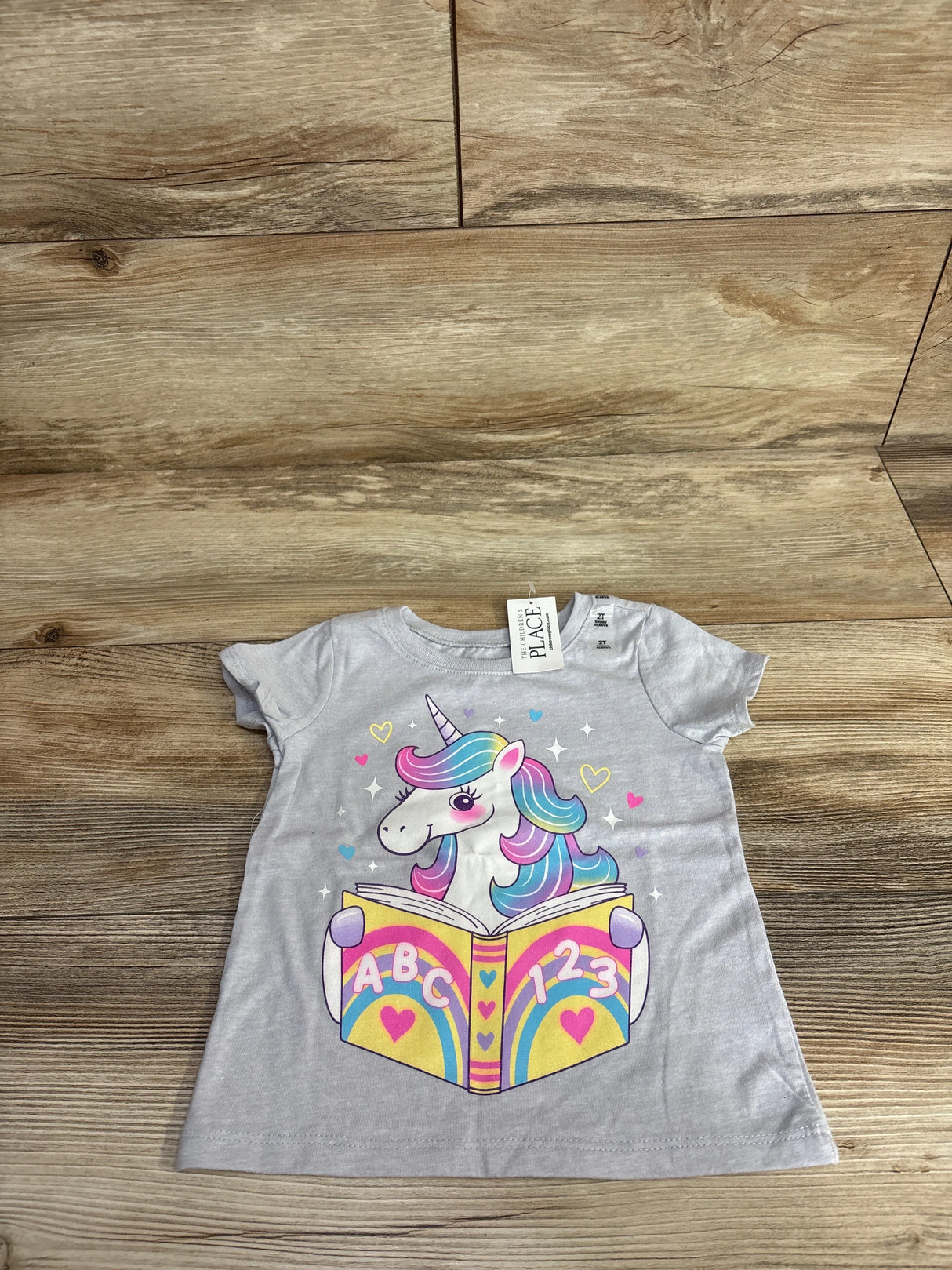 NEW Children's Place Unicorn Shirt Grey sz 2T