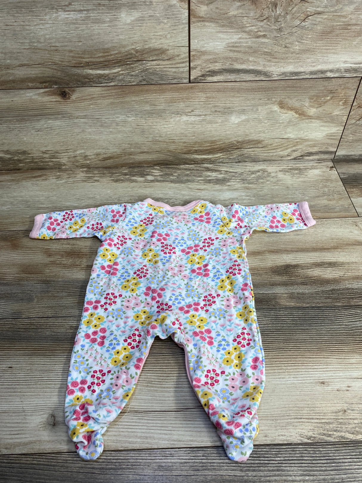 Hudson Baby Floral Footed Sleeper White sz 3-6m