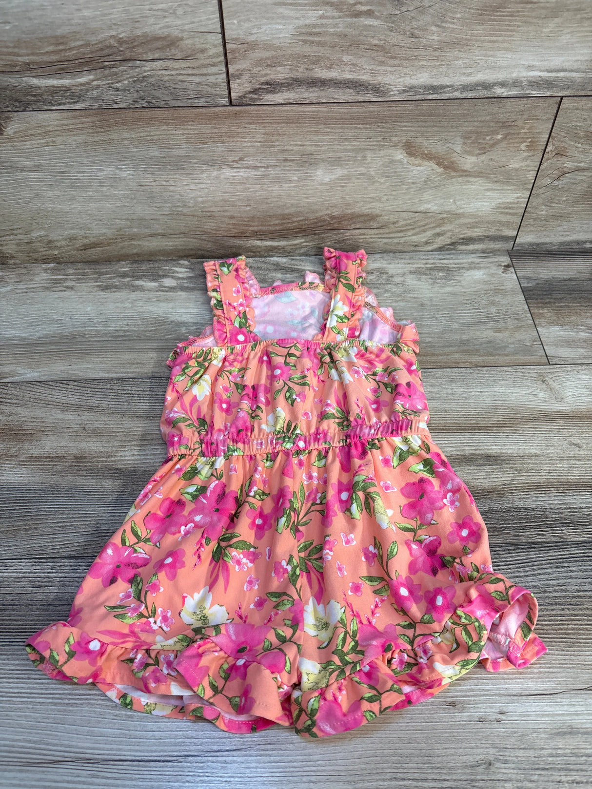 Little Lass Floral Ruffled Romper Pink sz 4T