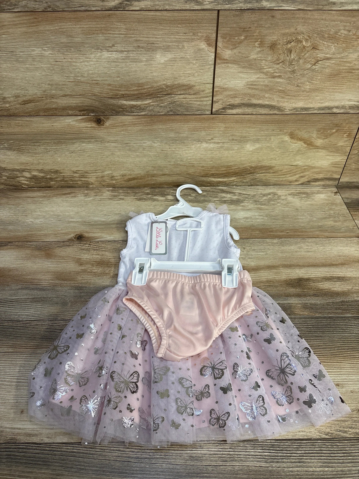 NEW Little Lass 2pc Butterfly Dress & Bloomers Set Lilac sz 18m