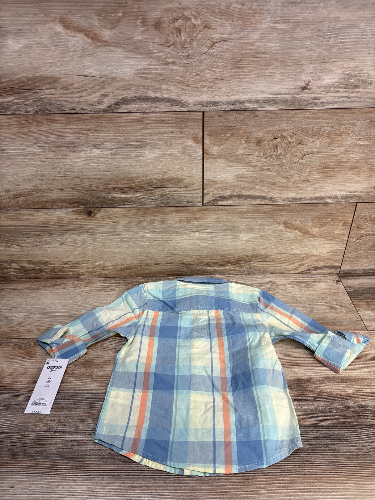 NEW Oshkosh Button-Up Shirt & Bowtie Green sz 2T