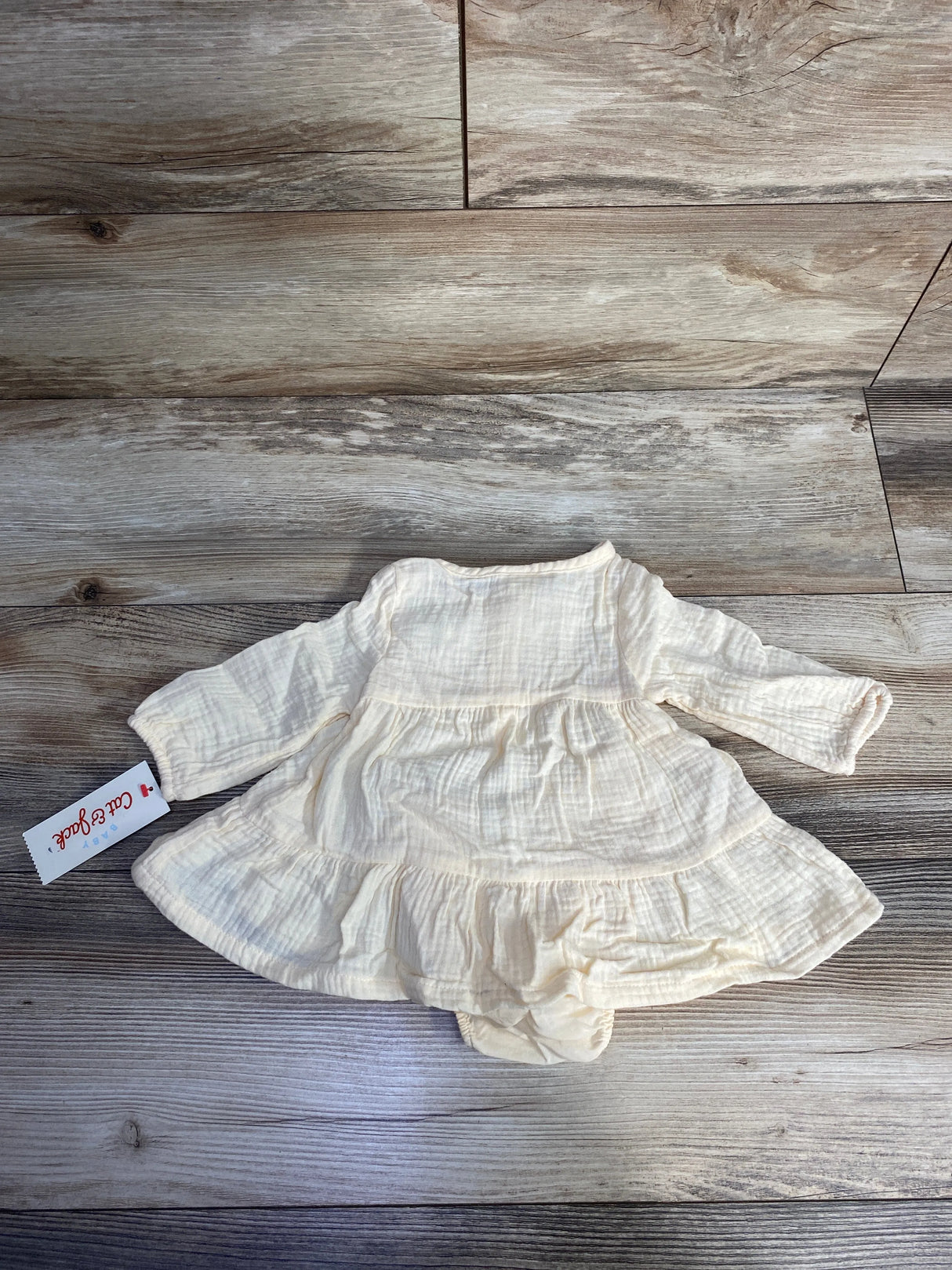 NEW Cat & Jack 2pc Long Sleeve Dress & Bloomers Yellow sz 3-6m