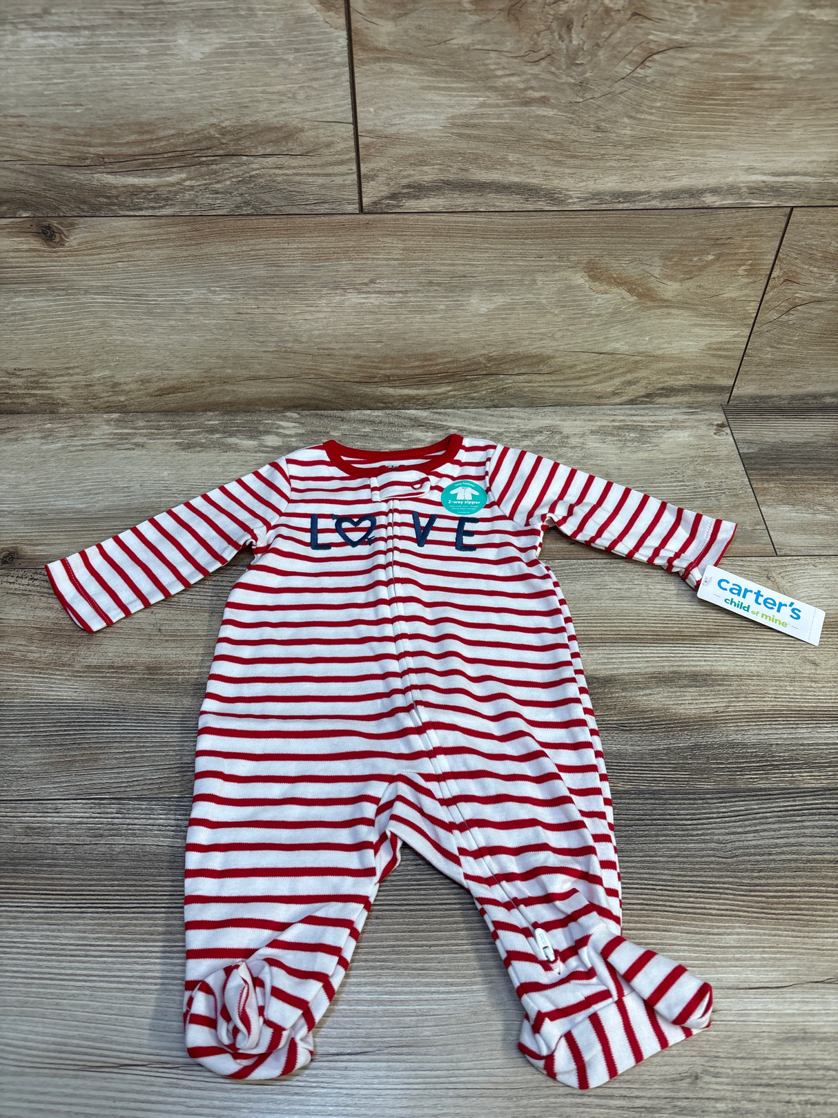 NEW Carter's Striped Love Sleeper White sz 0-3m