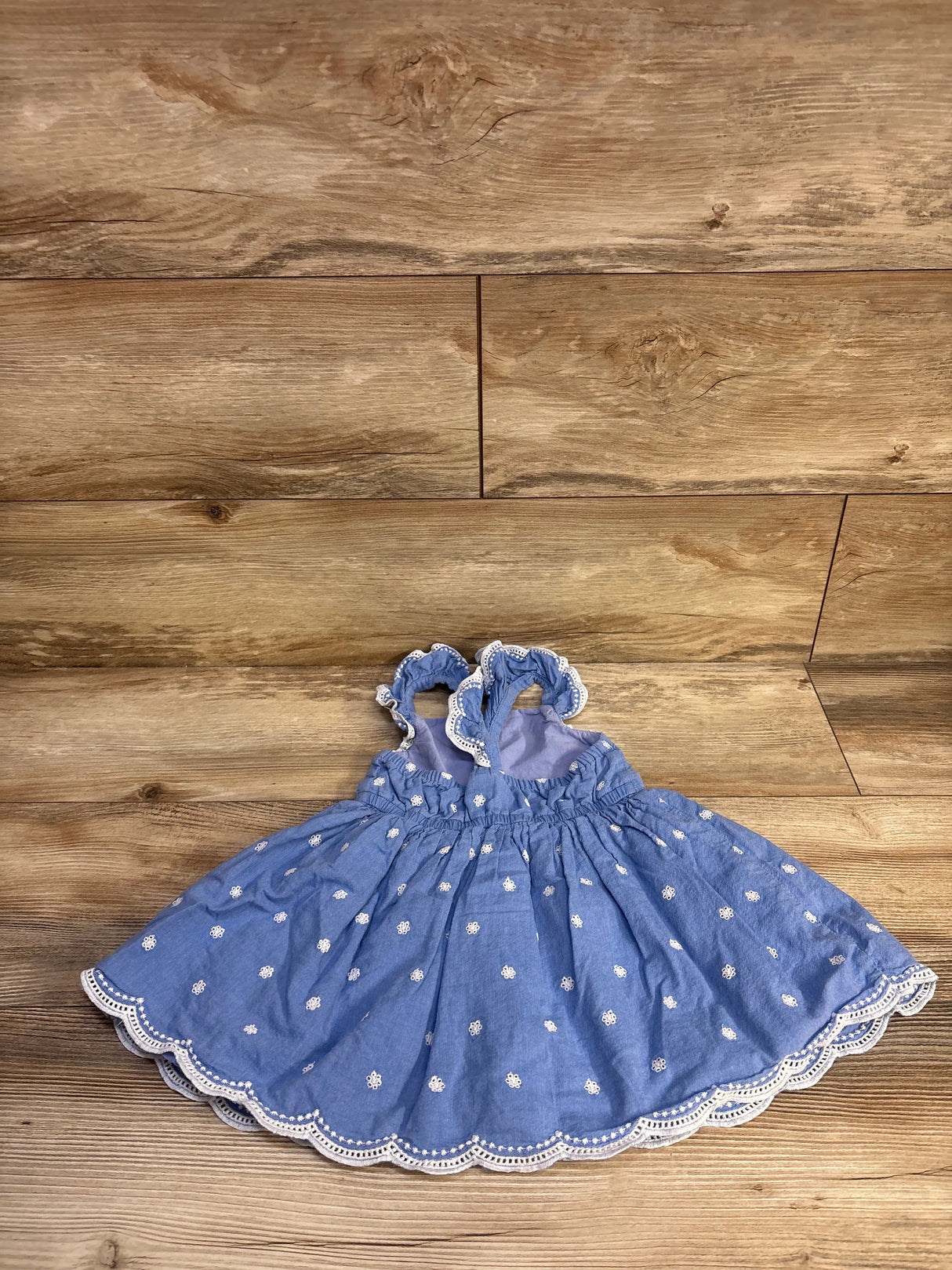 Cat & Jack Chambray Embroidered Dress Blue sz 2T