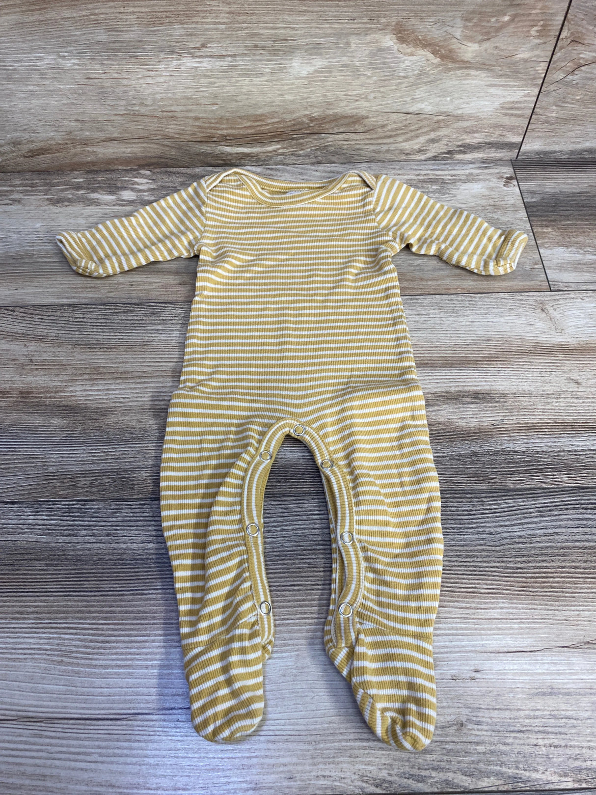 Kate Quinn Striped Footed Coverall Yellow sz Newborn