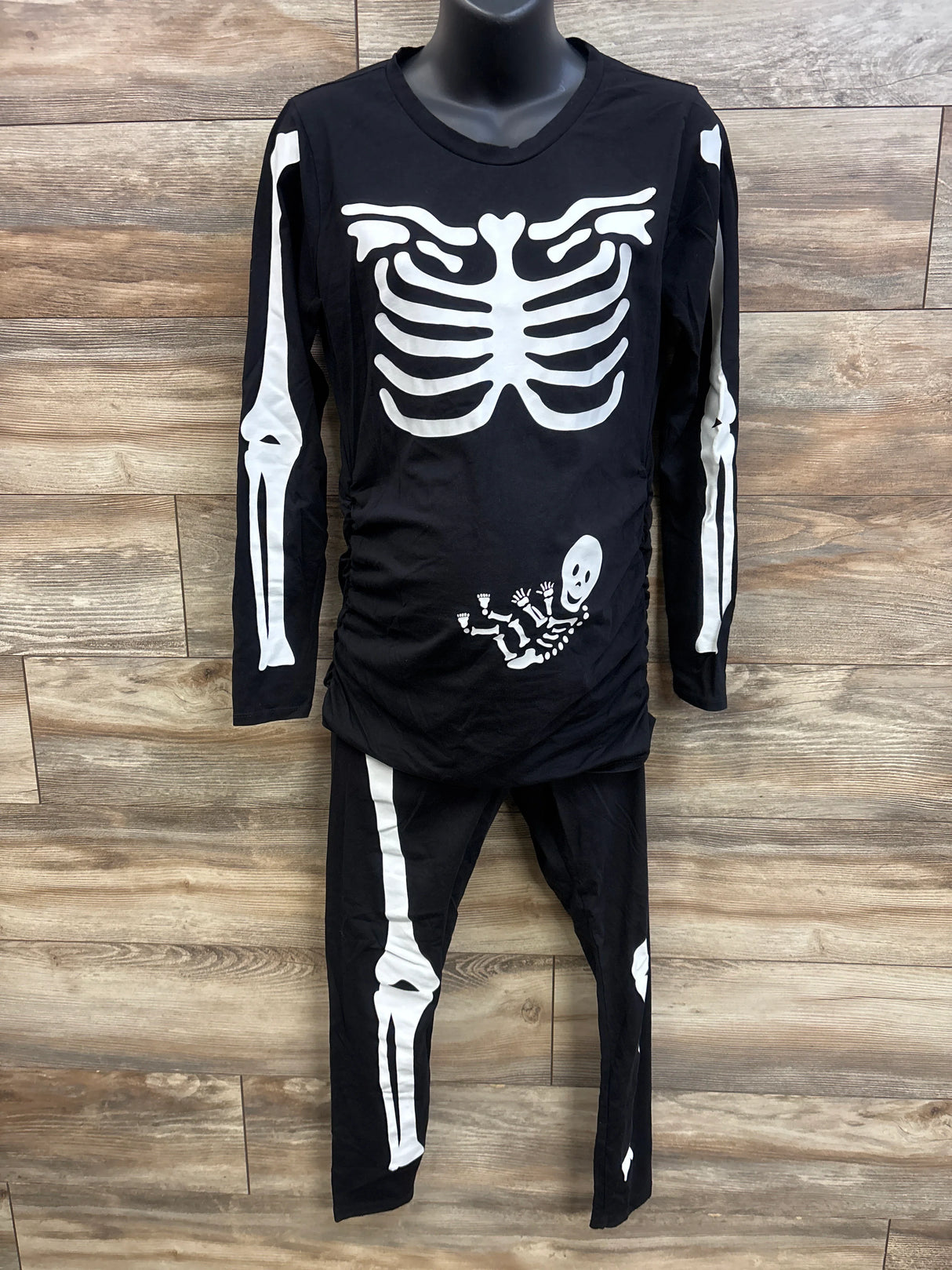 Motherhood Maternity 2pc Skeleton Shirt & Leggings Set Black sz Medium