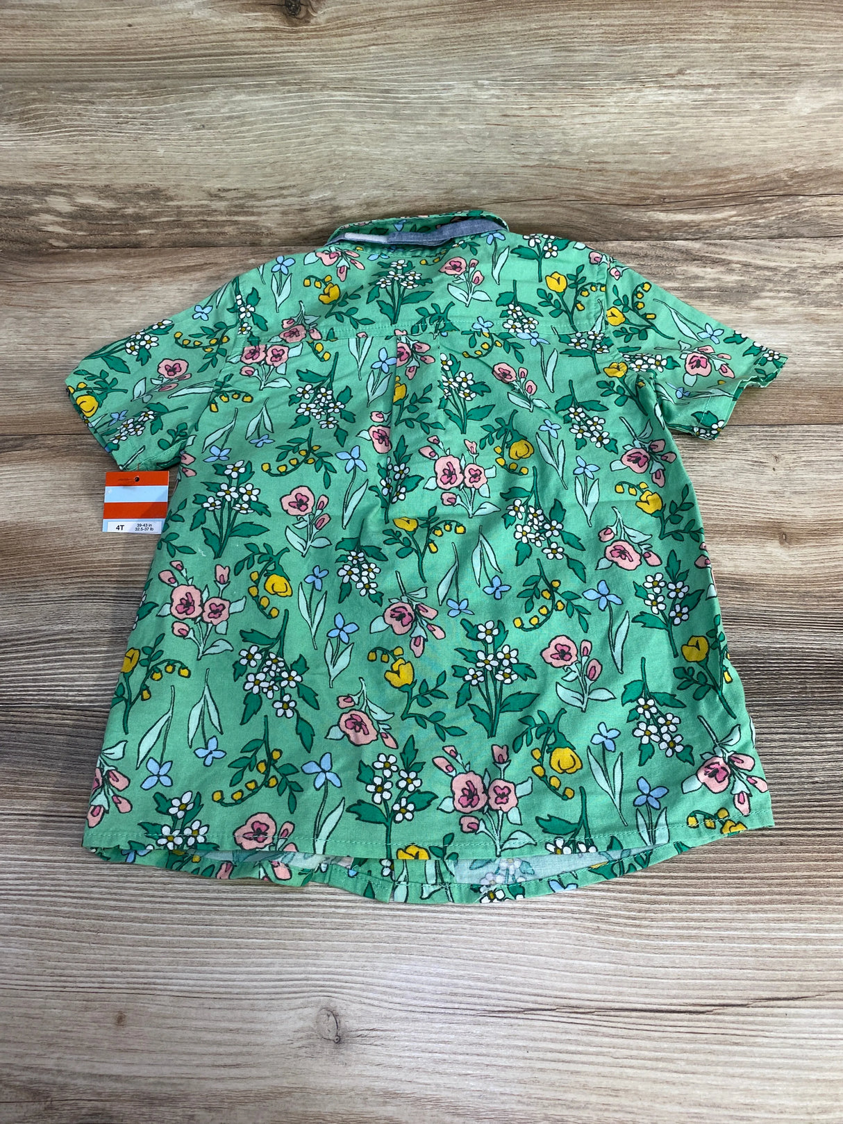 NEW Cat & Jack Floral Button-Up Shirt & Bowtie Green sz 4T - Me n Mommy To Be