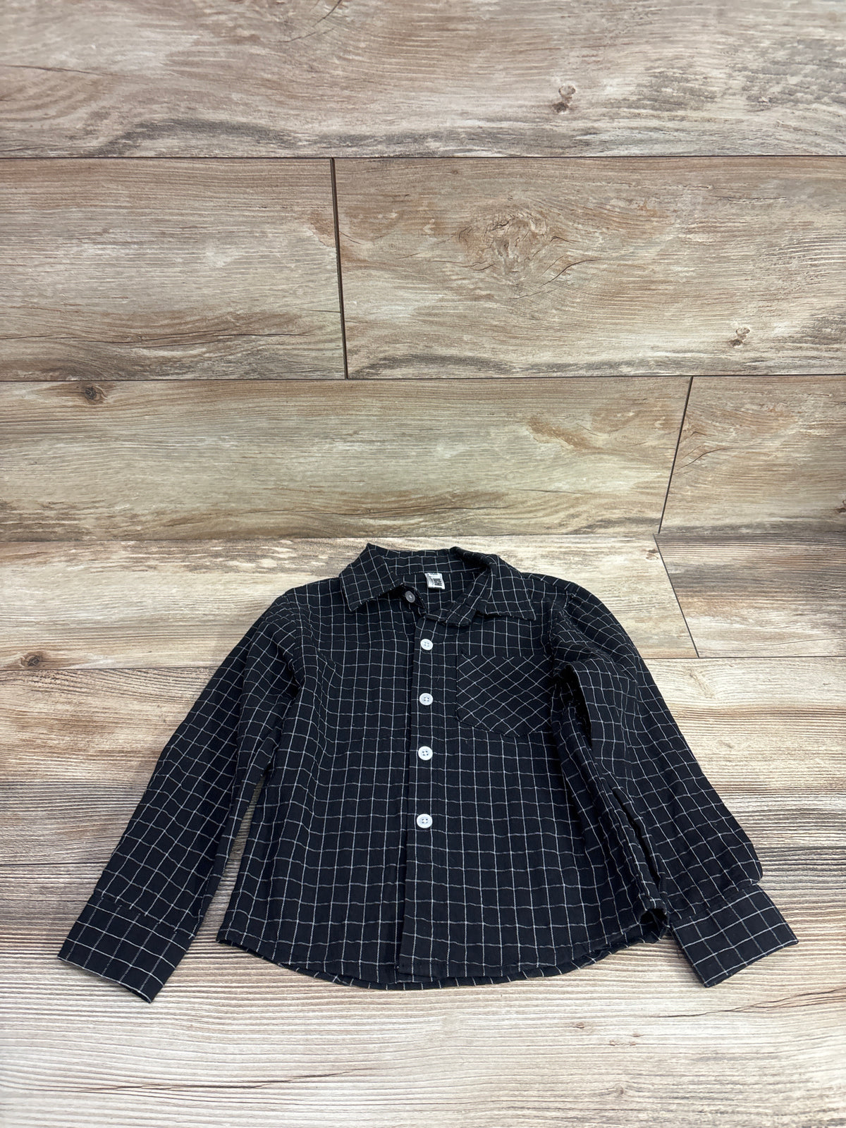 Ochenta Long Sleeve Button-Up Shirt Black sz 3T