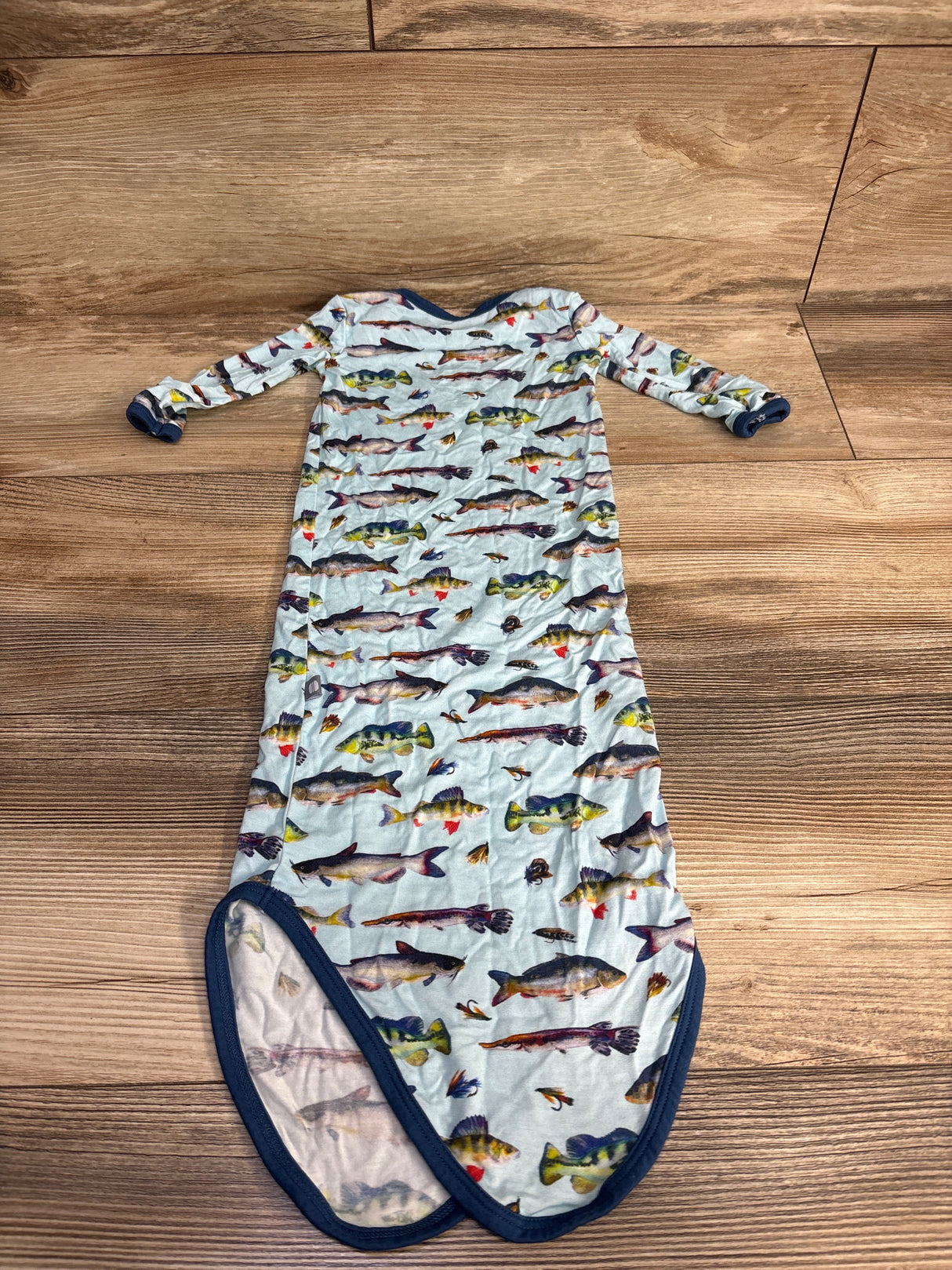 Macaron + Me Go Fish Knotted Gown Blue sz 0-3m