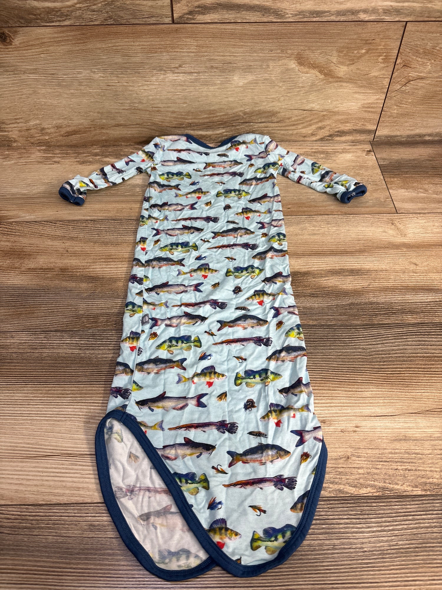 Macaron + Me Go Fish Knotted Gown Blue sz 0-3m