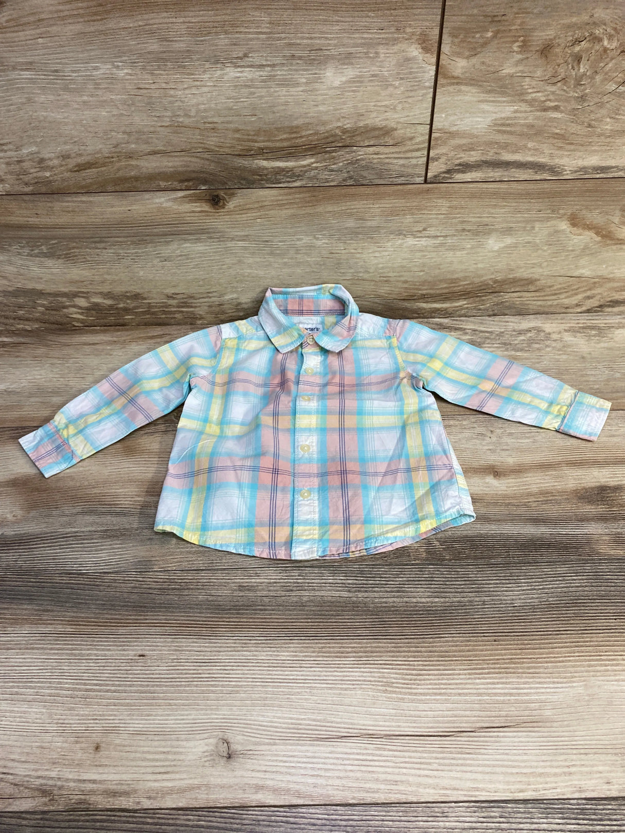 Carter's Plaid Button Up Shirt White sz 18m - Me n Mommy To Be