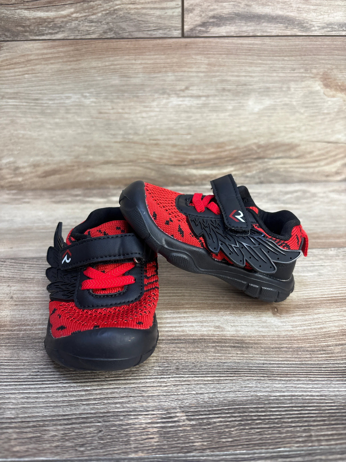 Boy's Wing Sneakers Red & Black sz 3.5c - Me n Mommy To Be