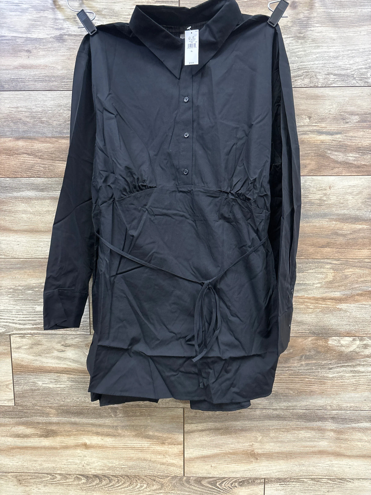 NEW Gap Maternity Popover Shirt Black sz XL