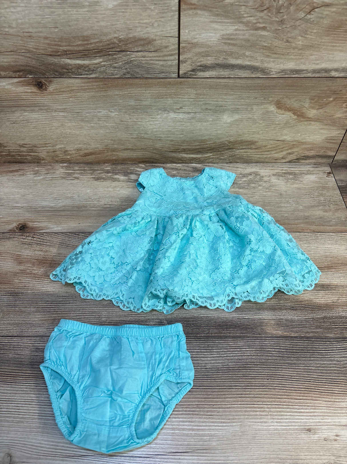 Children's Place Lace Dress Aqua sz 0-3m