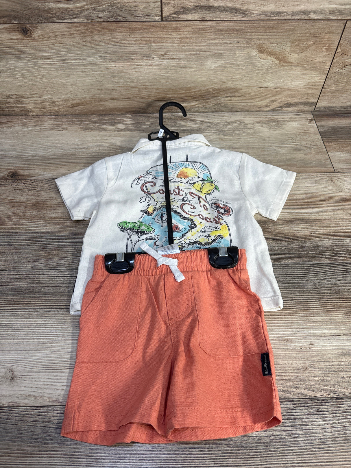 NEW Ben Sherman 2pc Button Up Shirt & Shots Set White sz 12m