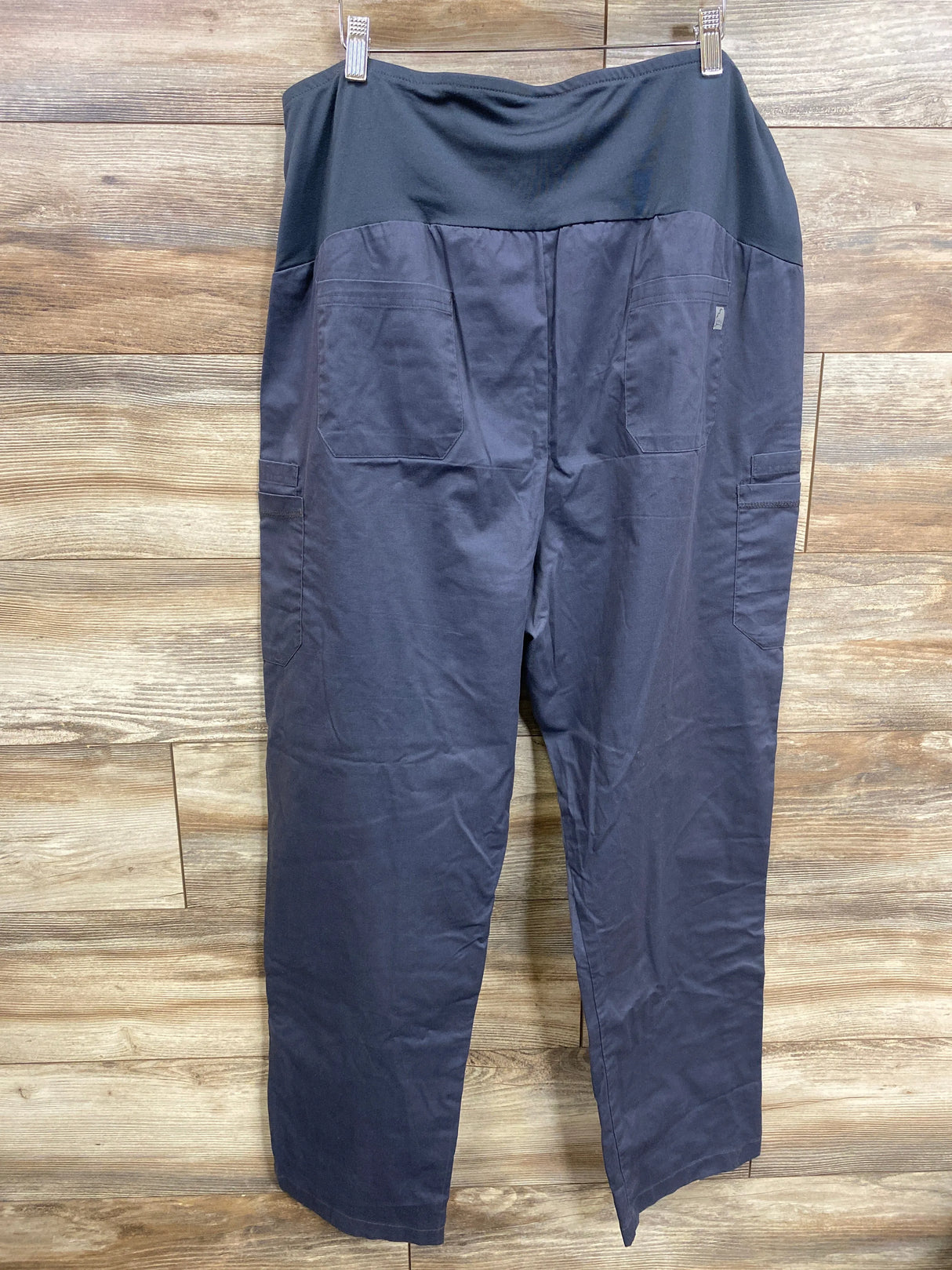 Butter-Soft Stretch Full Panel Maternity Scrub Pants Grey sz XL