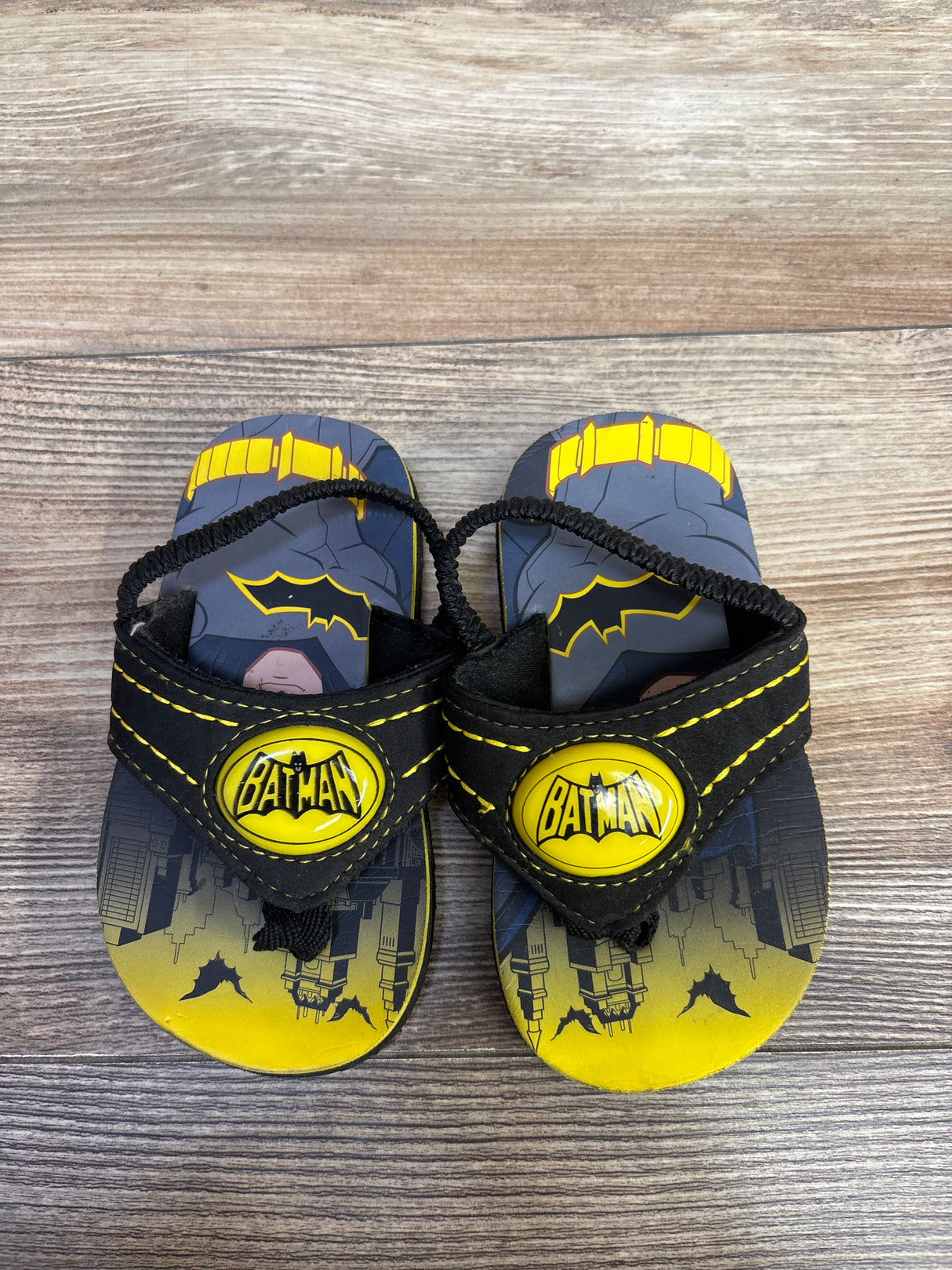 Batman Light Up Flip Flop Sandals Black sz 7-8c