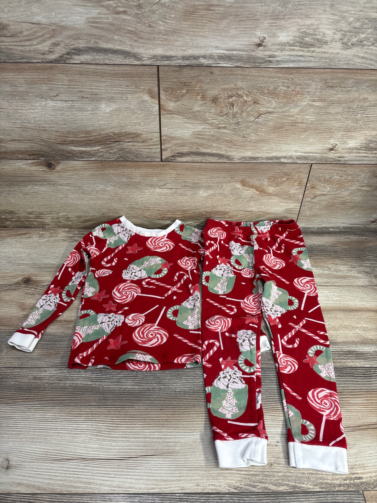 Burt's Bees 2pc Christmas Pajama Set Red sz 4T