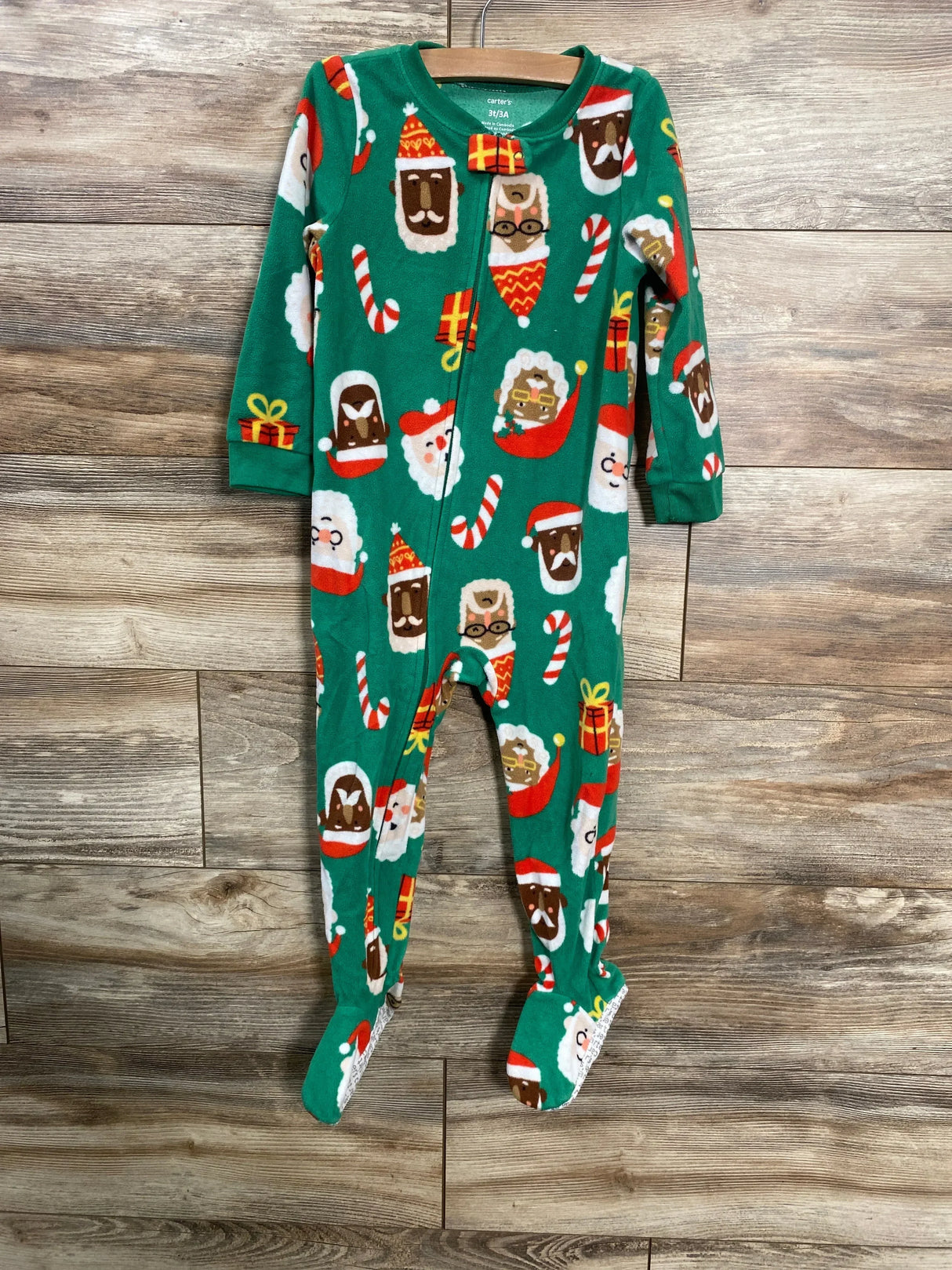 Carter's Santa Blanket Sleeper Green sz 3T - Me n Mommy To Be