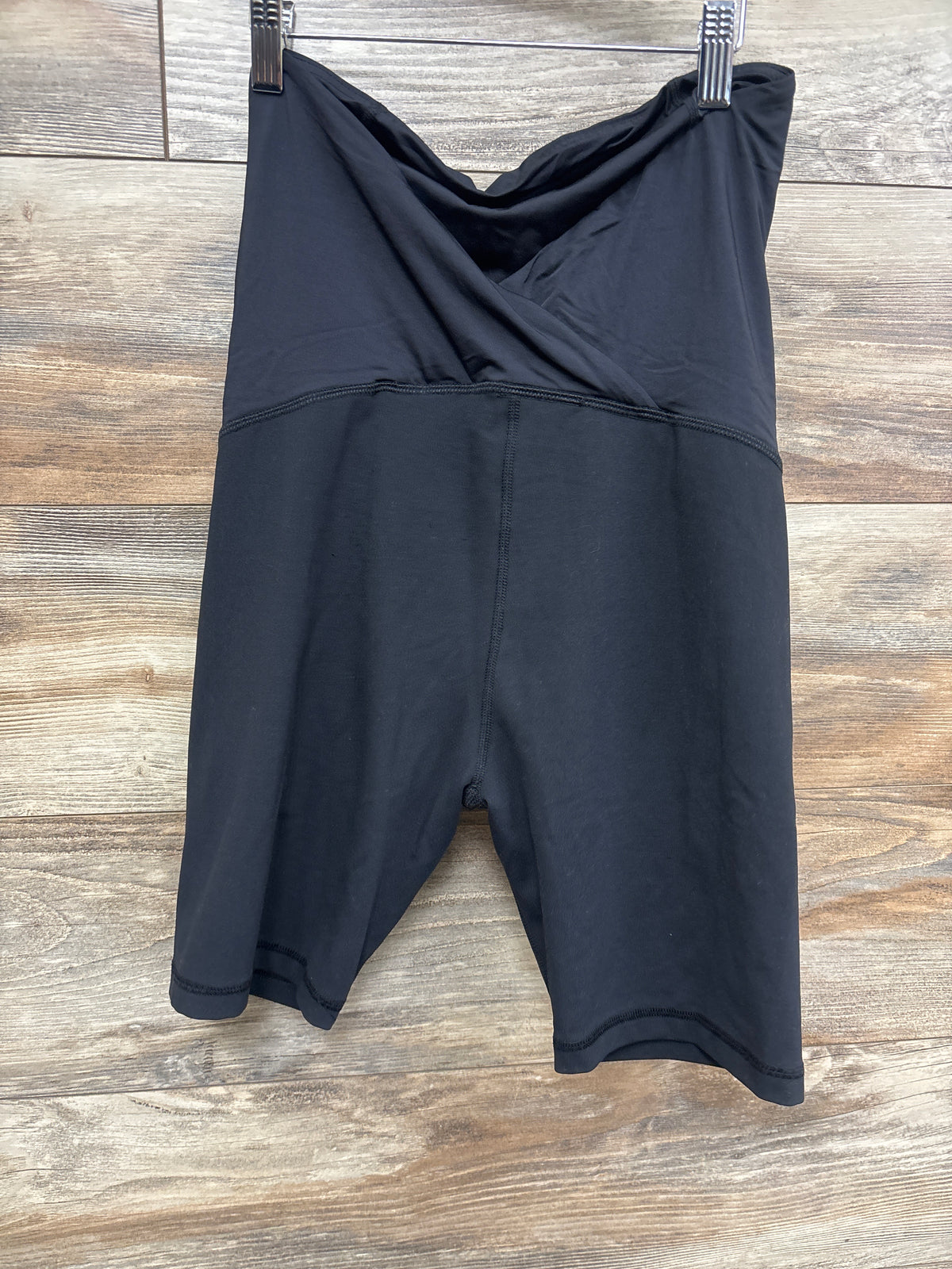 Isabel Maternity Crossover Panel Active Shorts Black sz Medium