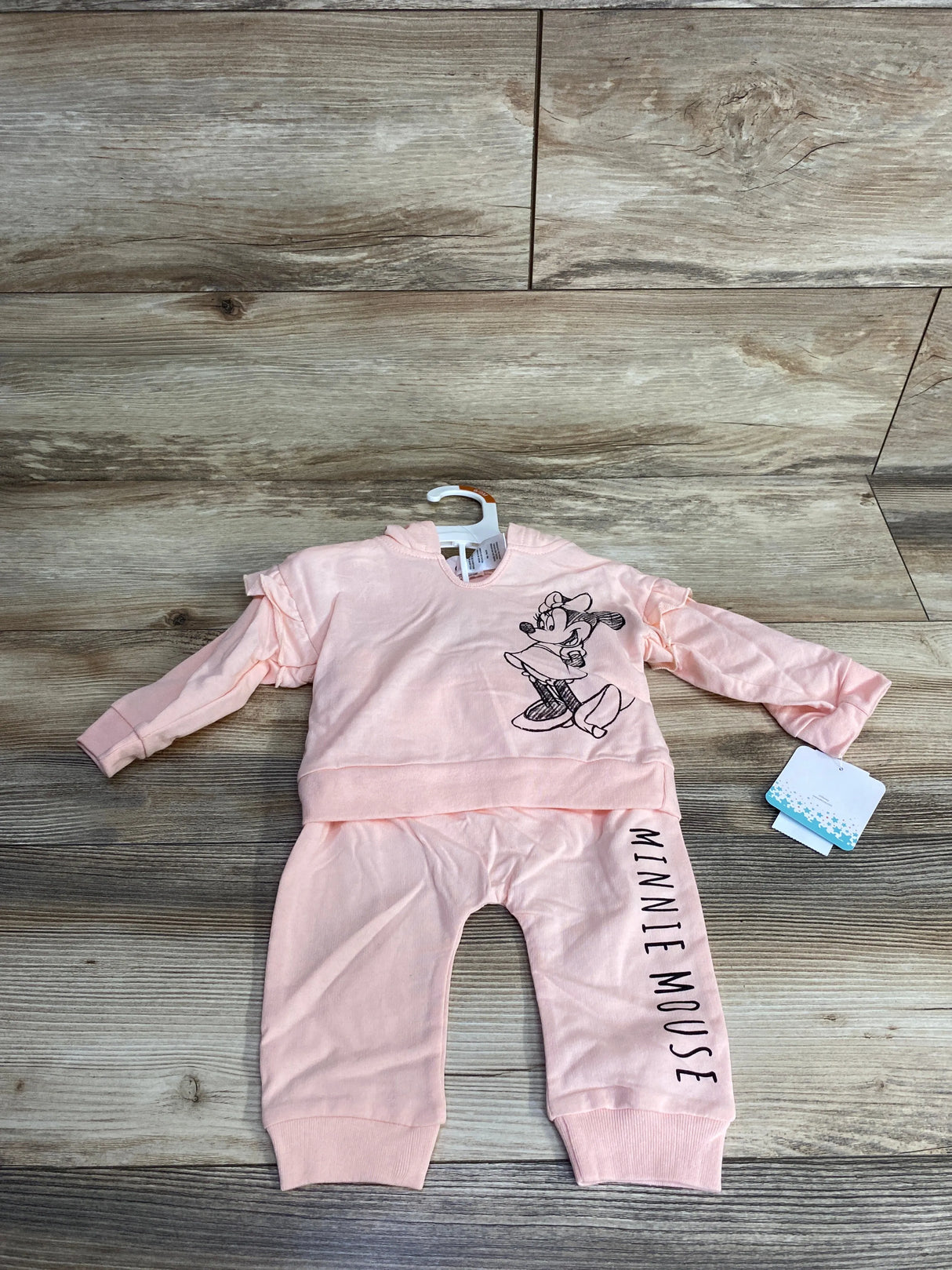 NEW Disney Baby 2pc Minnie Mouse Sweatshirt & Joggers Set Pink sz 6-9m