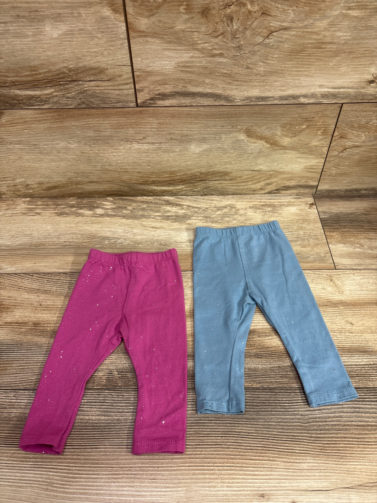 Okie Dokie 2pk Glitter Leggings Pink/Blue sz 3m